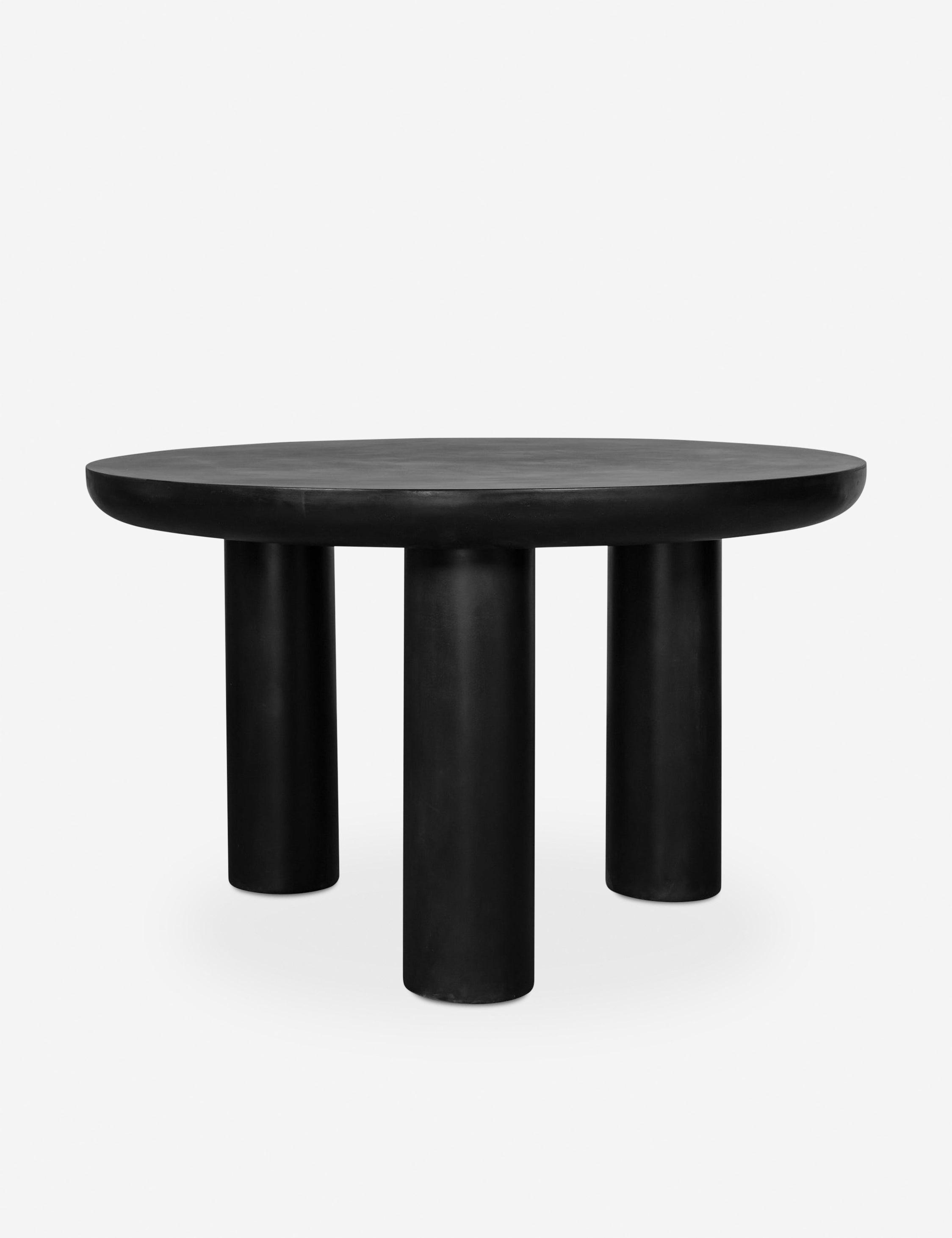 Rocca Black Round 51" Industrial Wood Dining Table