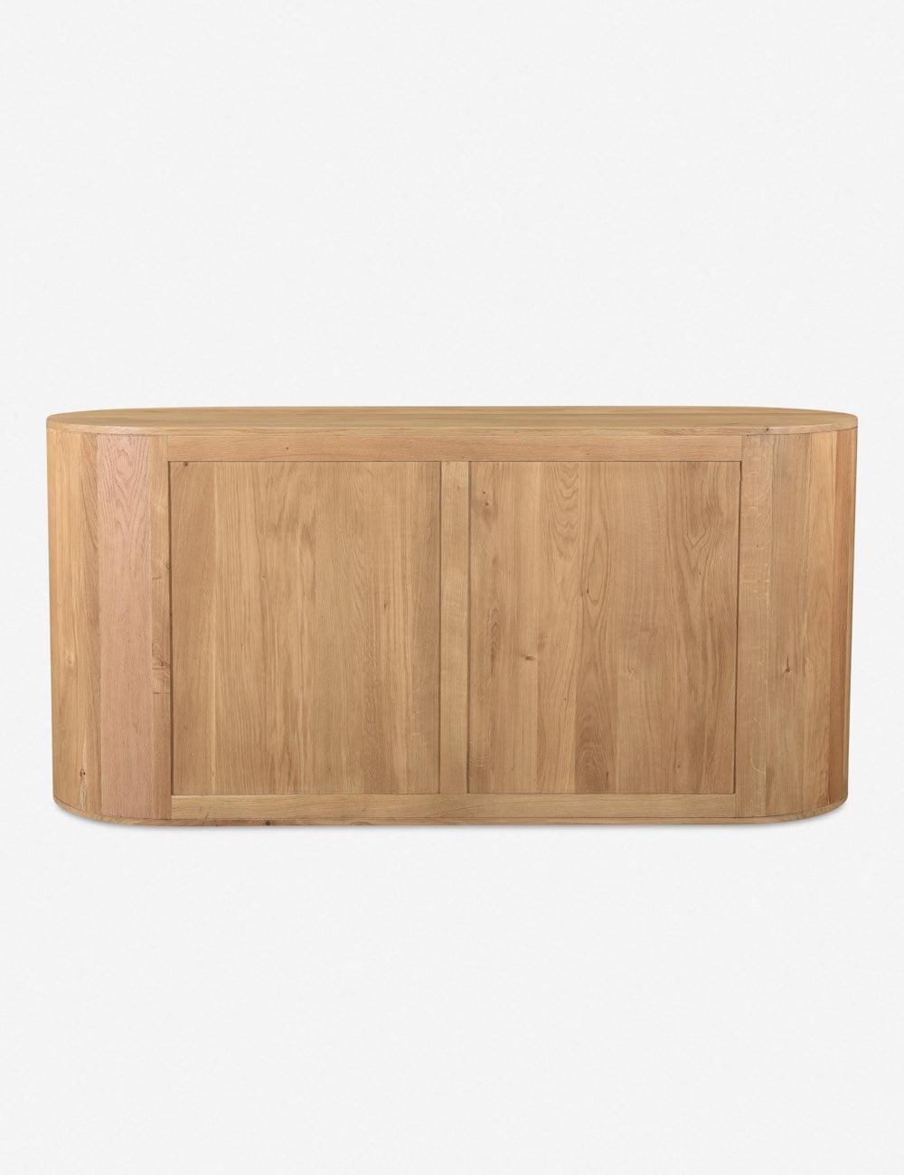 Scandinavian 66'' Natural Brown Oak Wood Sideboard