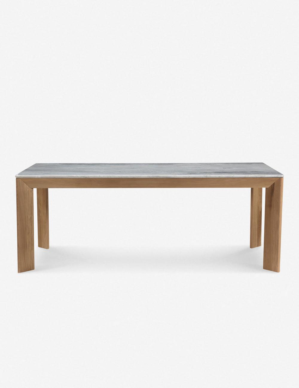 Angle Contemporary Reclaimed Wood & Marble Extendable Dining Table