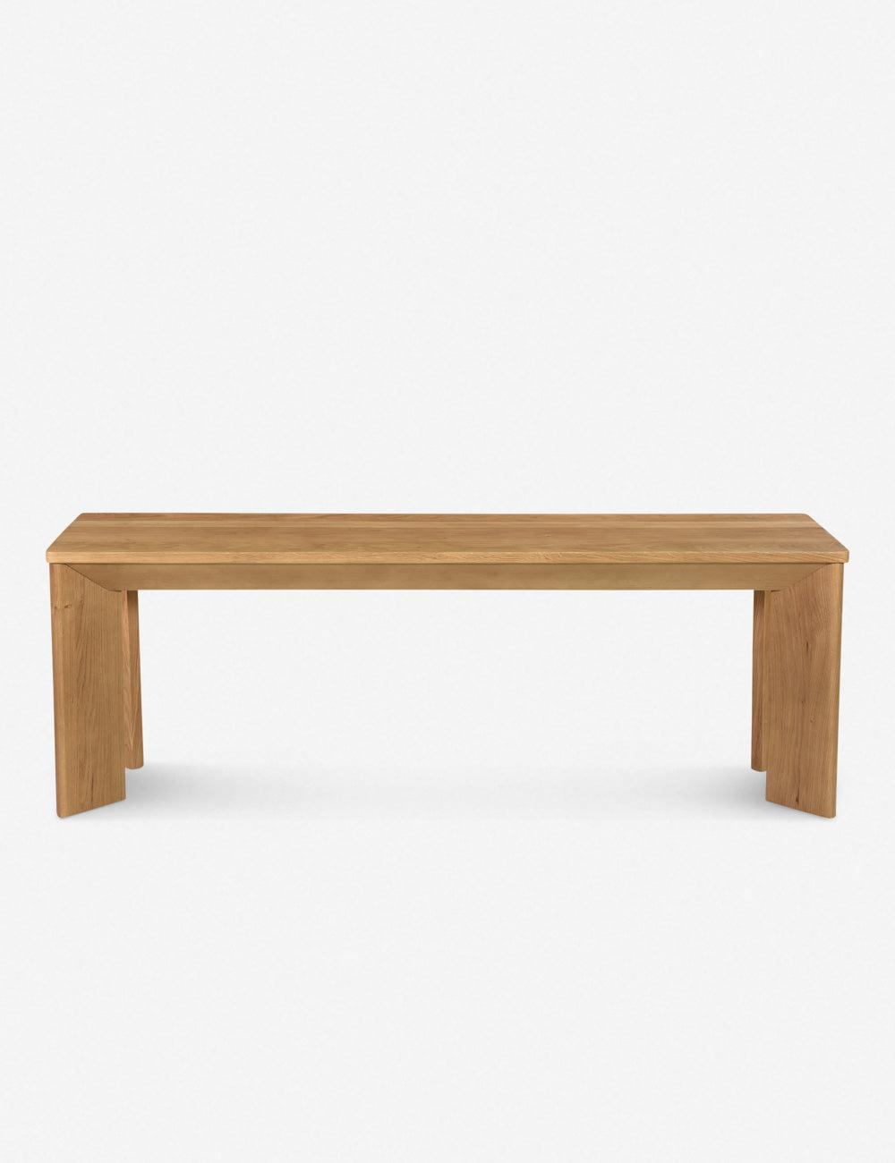 Angle Small Solid Oak Modern Dining Bench 52"