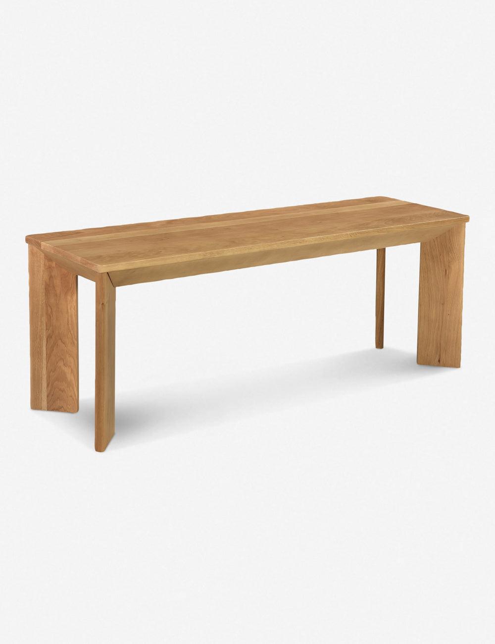Angle Small Solid Oak Modern Dining Bench 52"