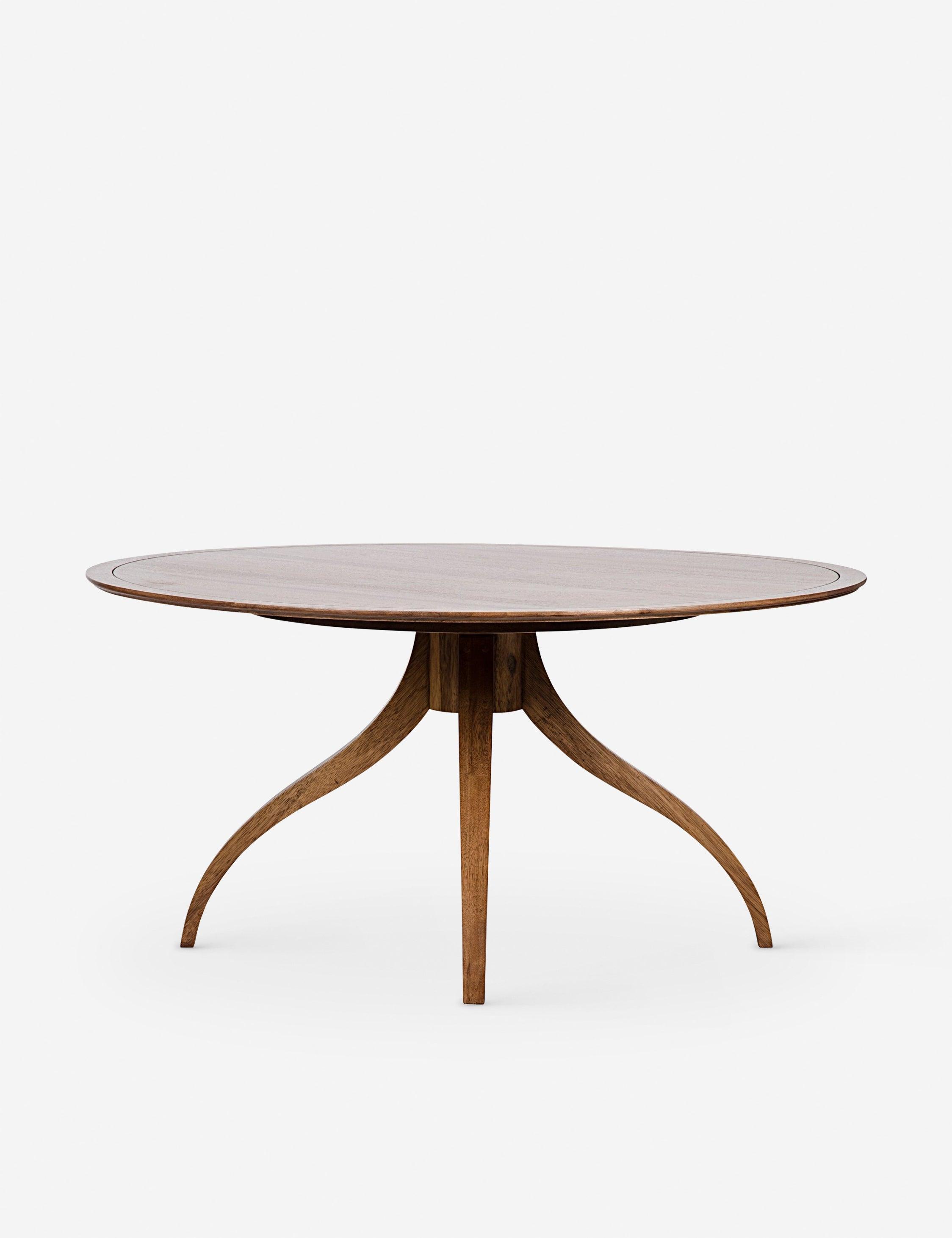 Transitional Solid Wood 60" Round Dining Table for Six