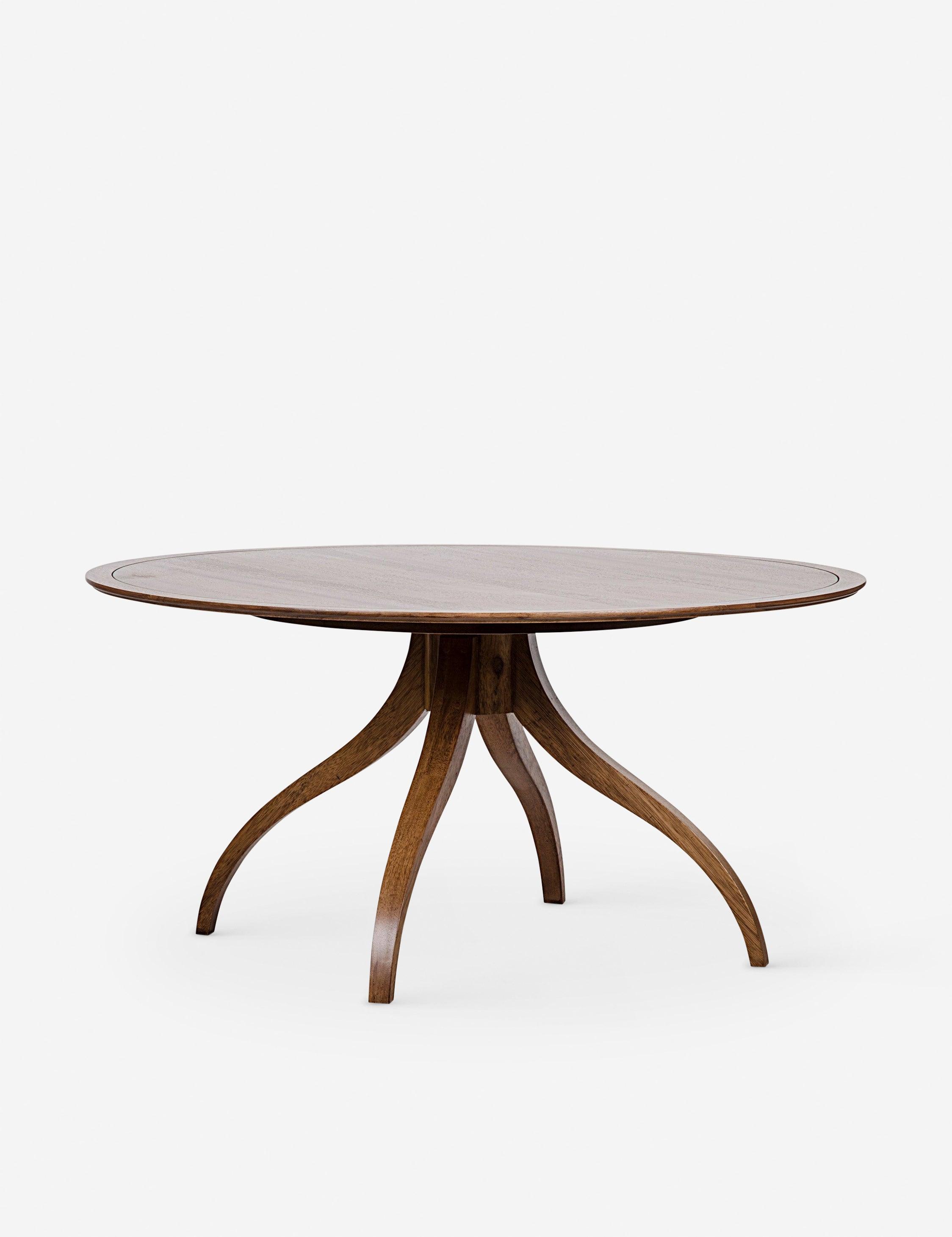 Transitional Solid Wood 60" Round Dining Table for Six