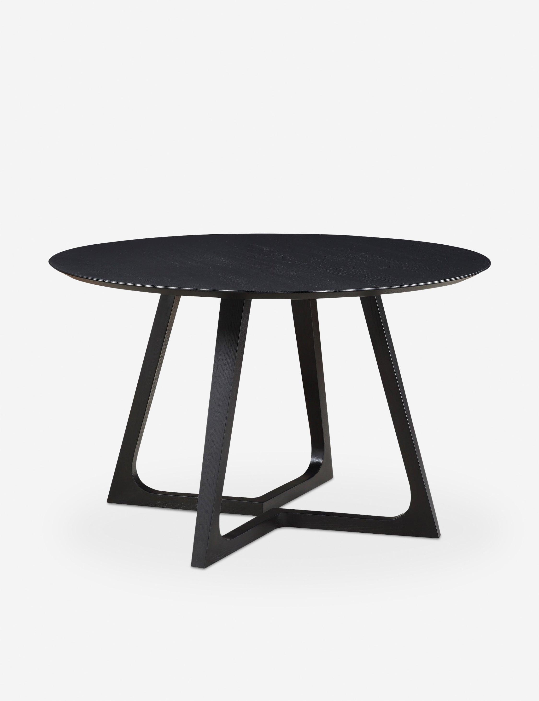 Contemporary Mid-Century 47.5" Black Ash Round Dining Table