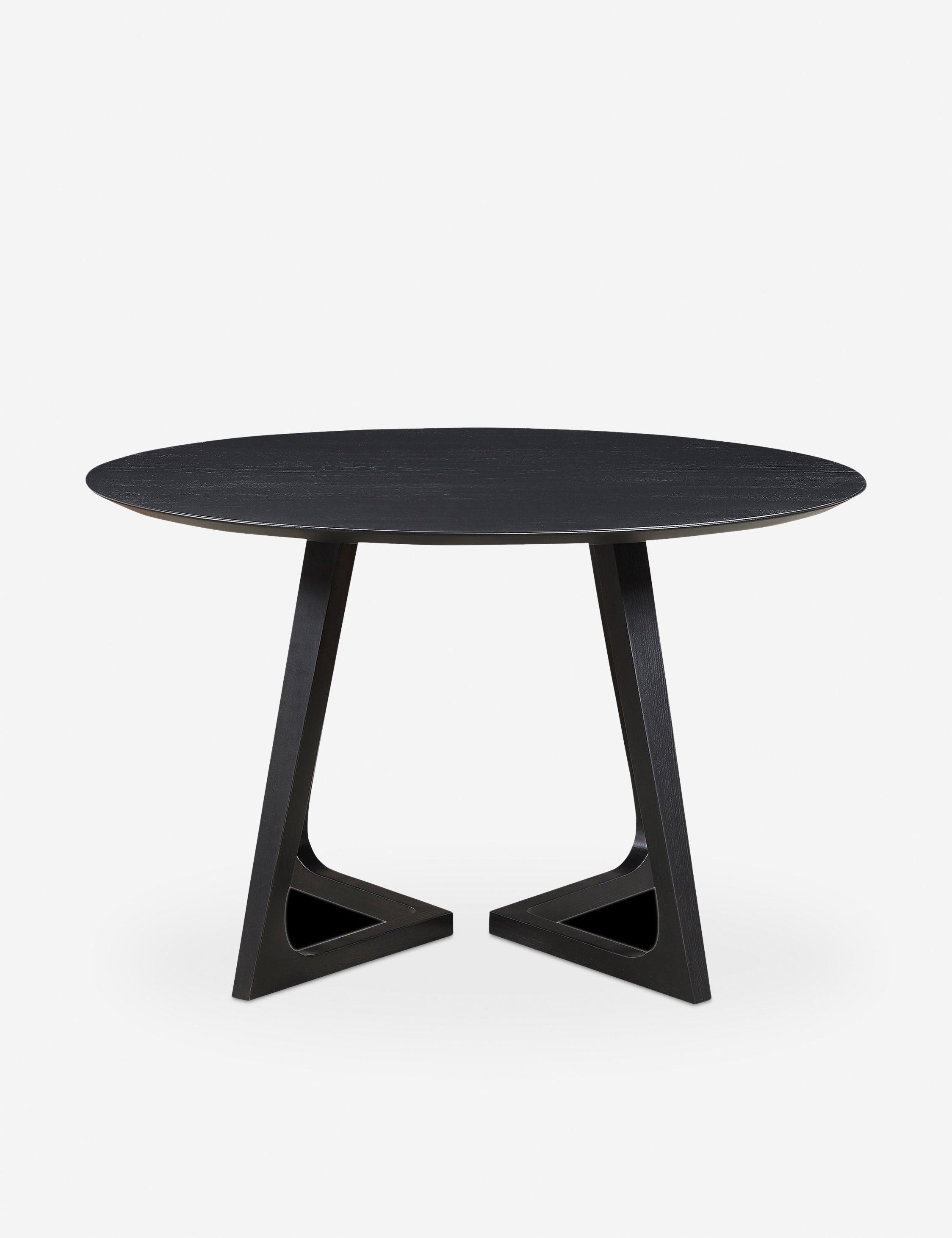 Contemporary Mid-Century 47.5" Black Ash Round Dining Table