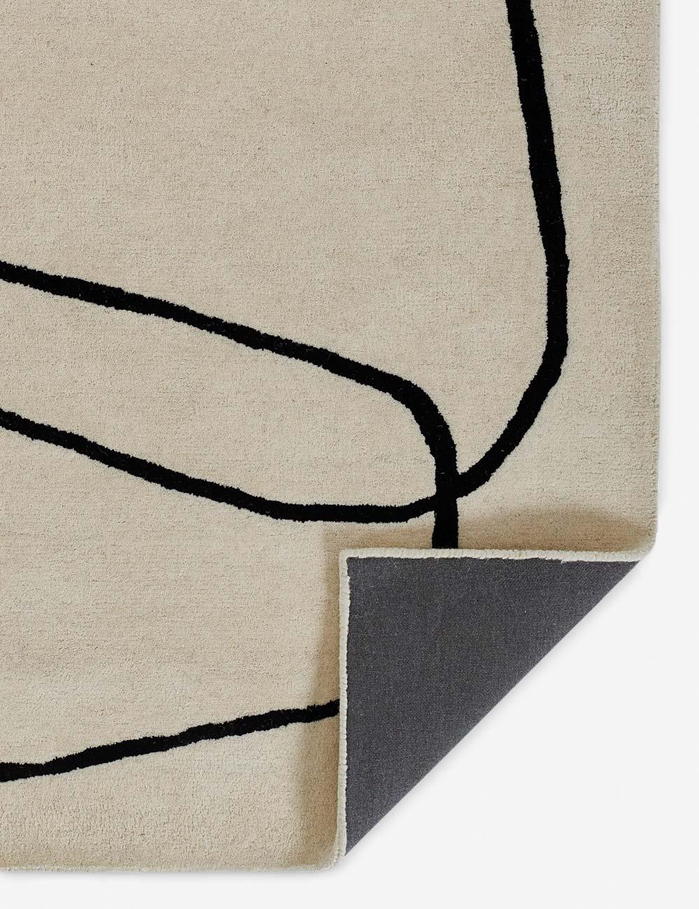 Modern Abstract Ivory Wool Hand-Tufted Area Rug 8' x 10'