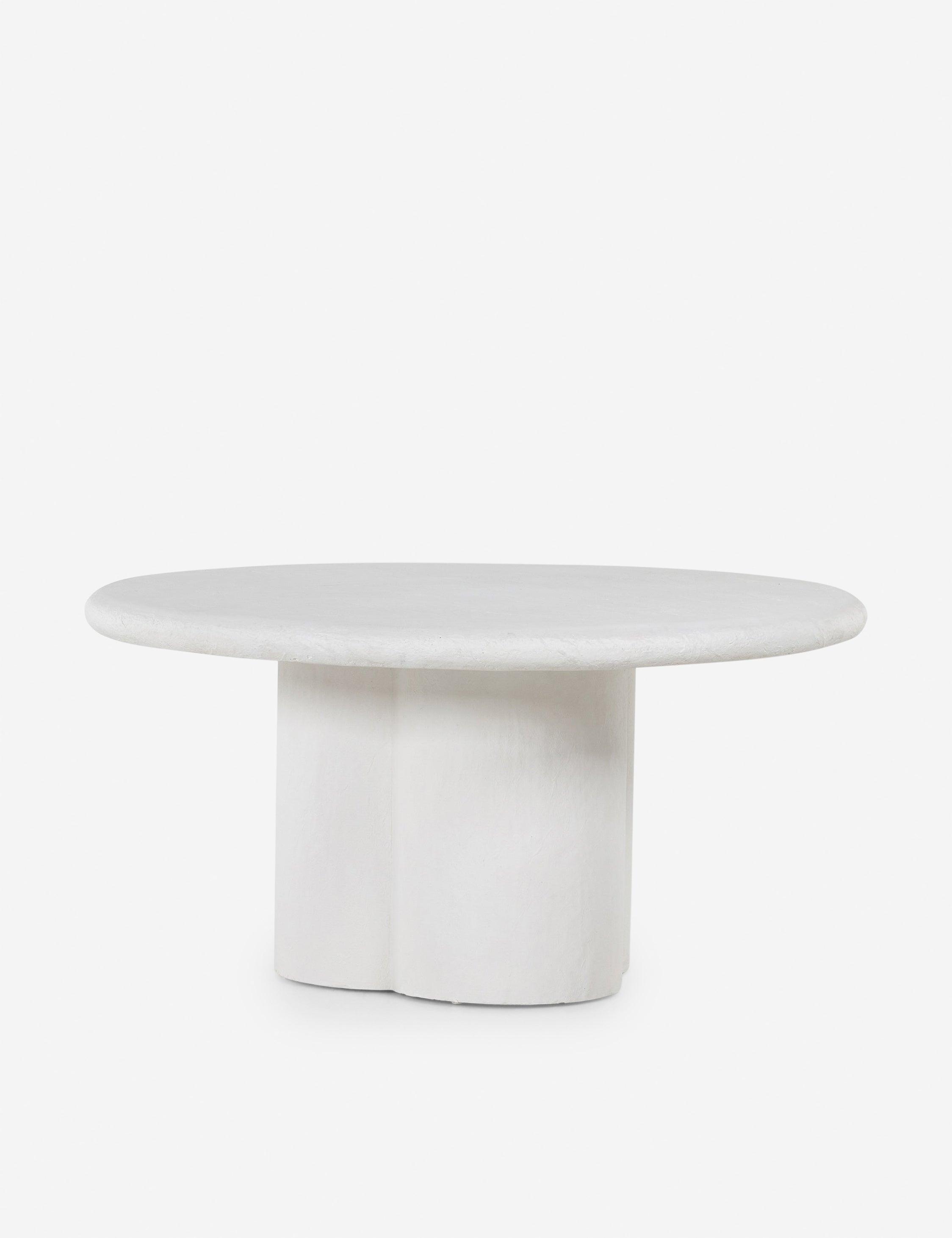 Modern Round 60'' Beige Marble & Wood Dining Table