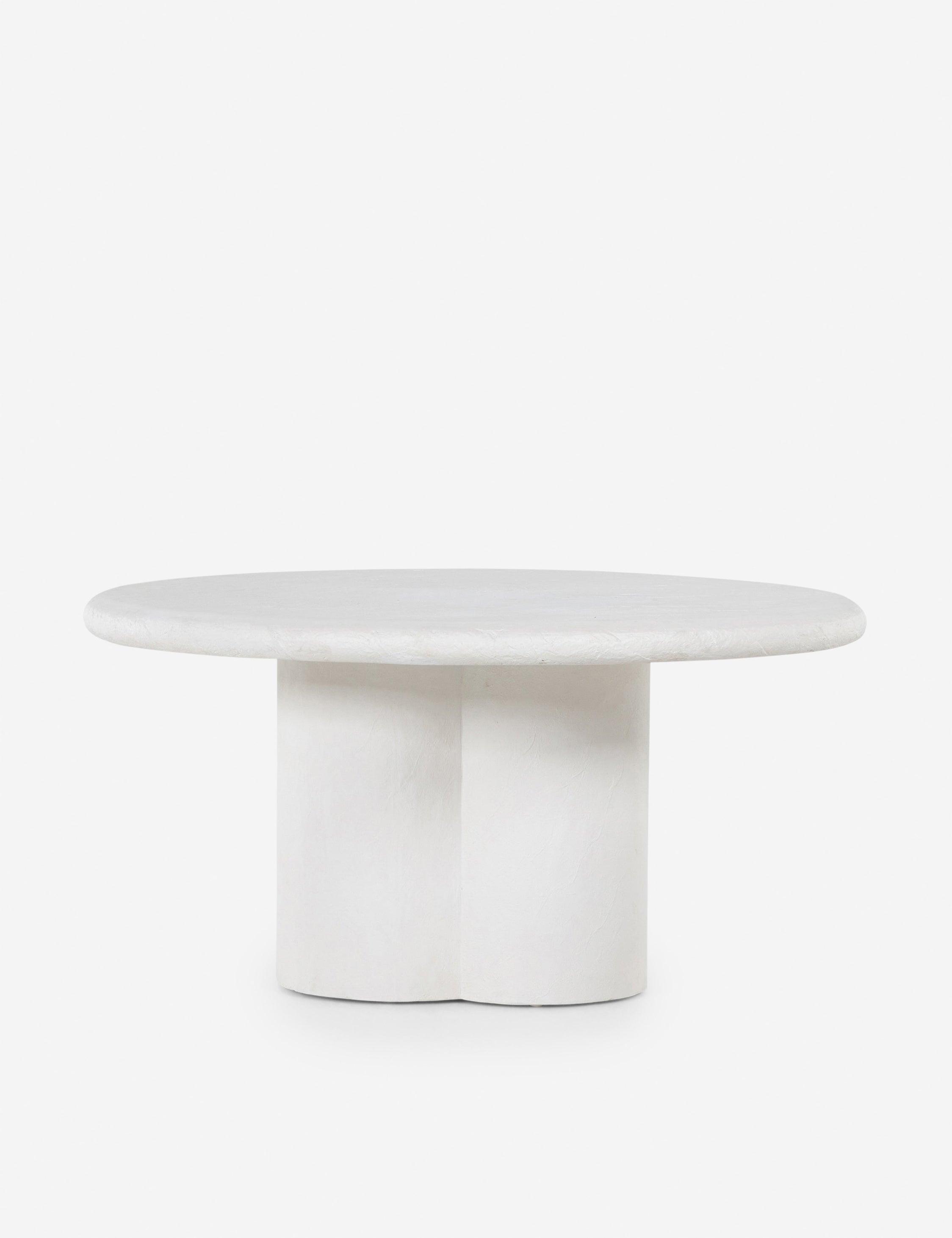 Modern Round 60'' Beige Marble & Wood Dining Table