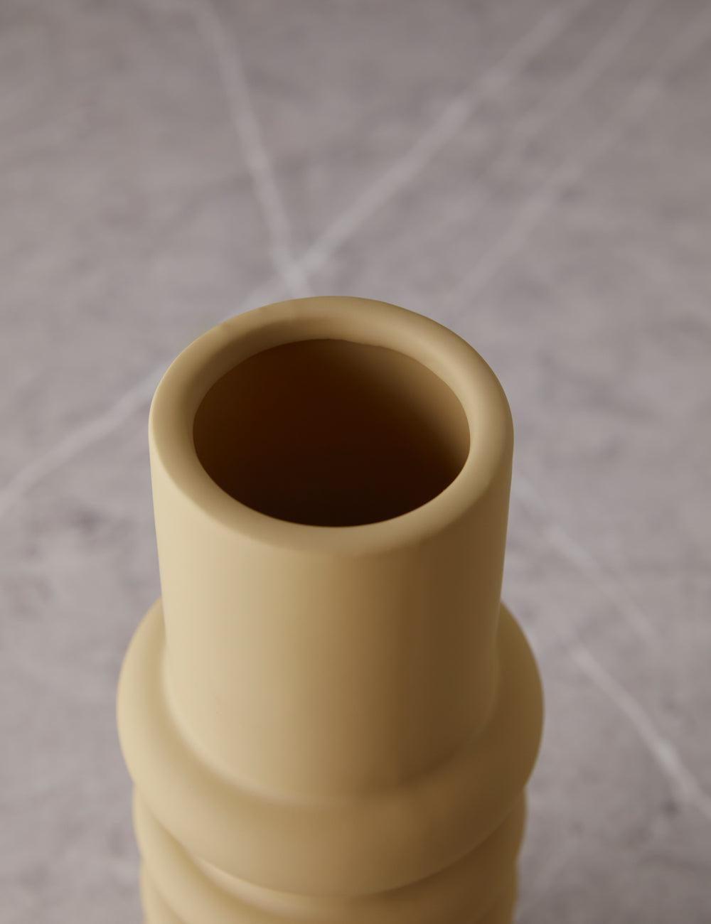 Curvy Stoneware Vase in Rich Matte Nude with Latex Glaze