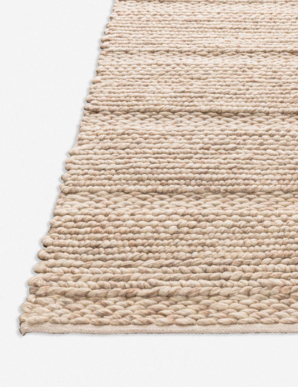 Ivory Braided Elegance 5' x 8' Handmade Wool Area Rug