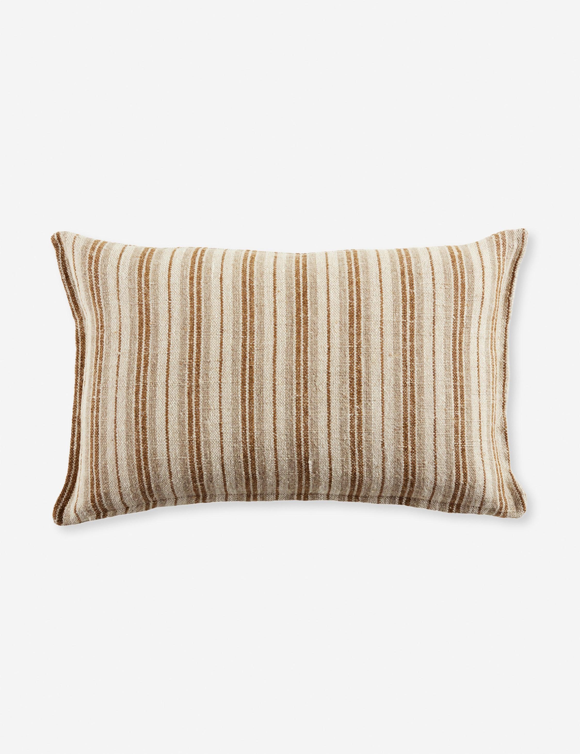 Baptiste Linen Pillow - Cream and Gold / Lumbar / Polyester