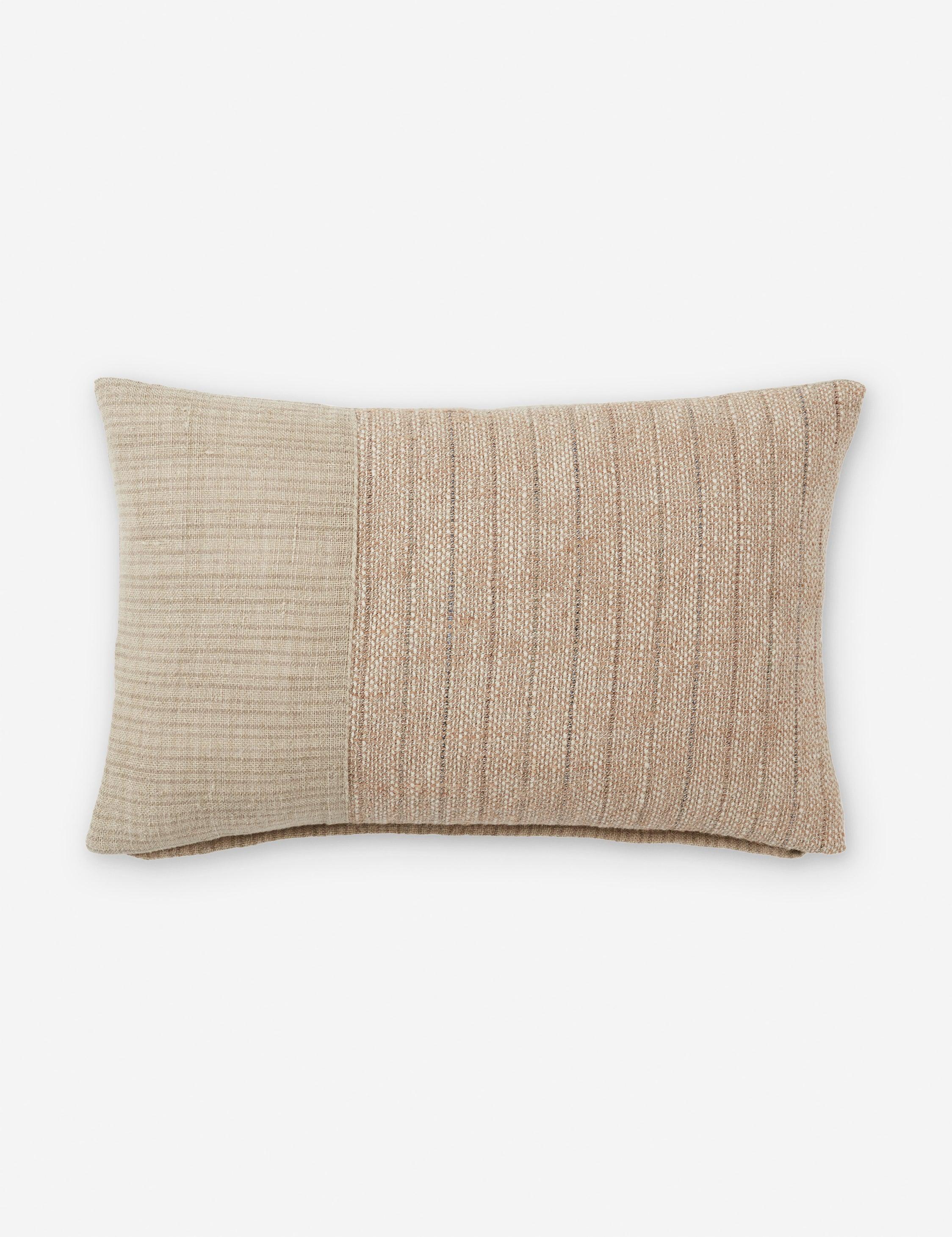 Asger Earthy Tones Reversible Lumbar Pillow in Light Brown/Cream