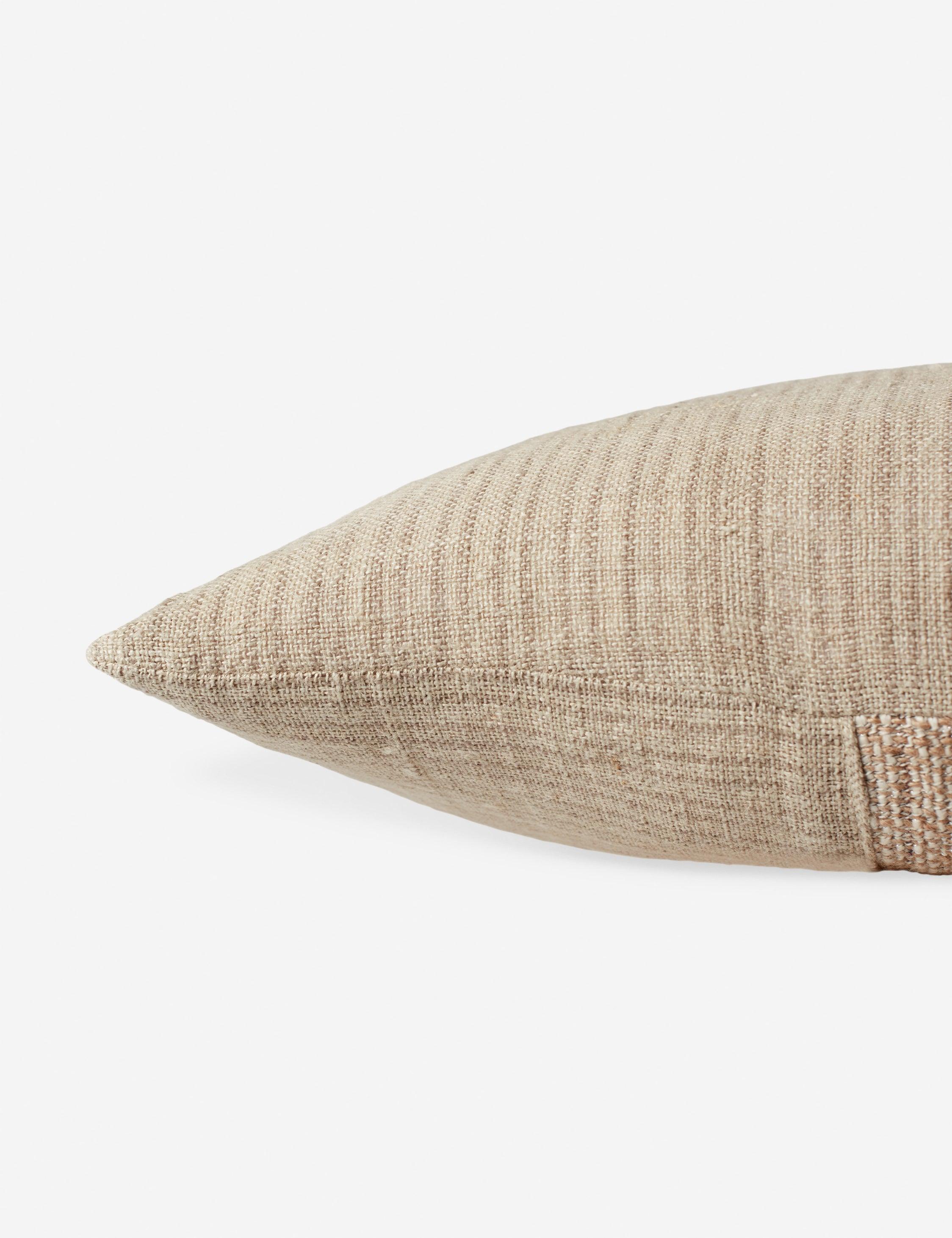 Asger Earthy Tones Reversible Lumbar Pillow in Light Brown/Cream