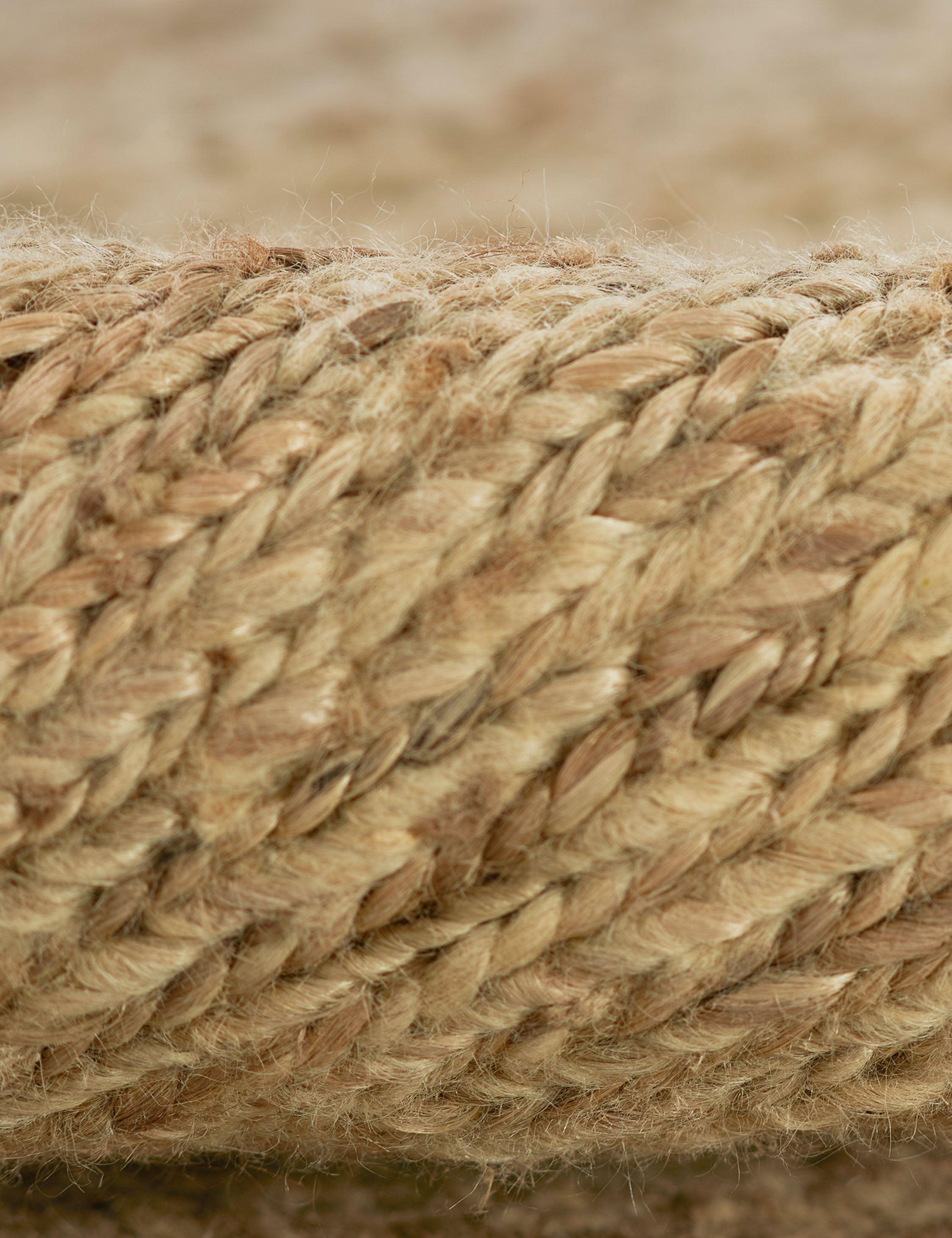 Torquay 5' x 8' Handwoven Jute and Wool Round Rug - Natural