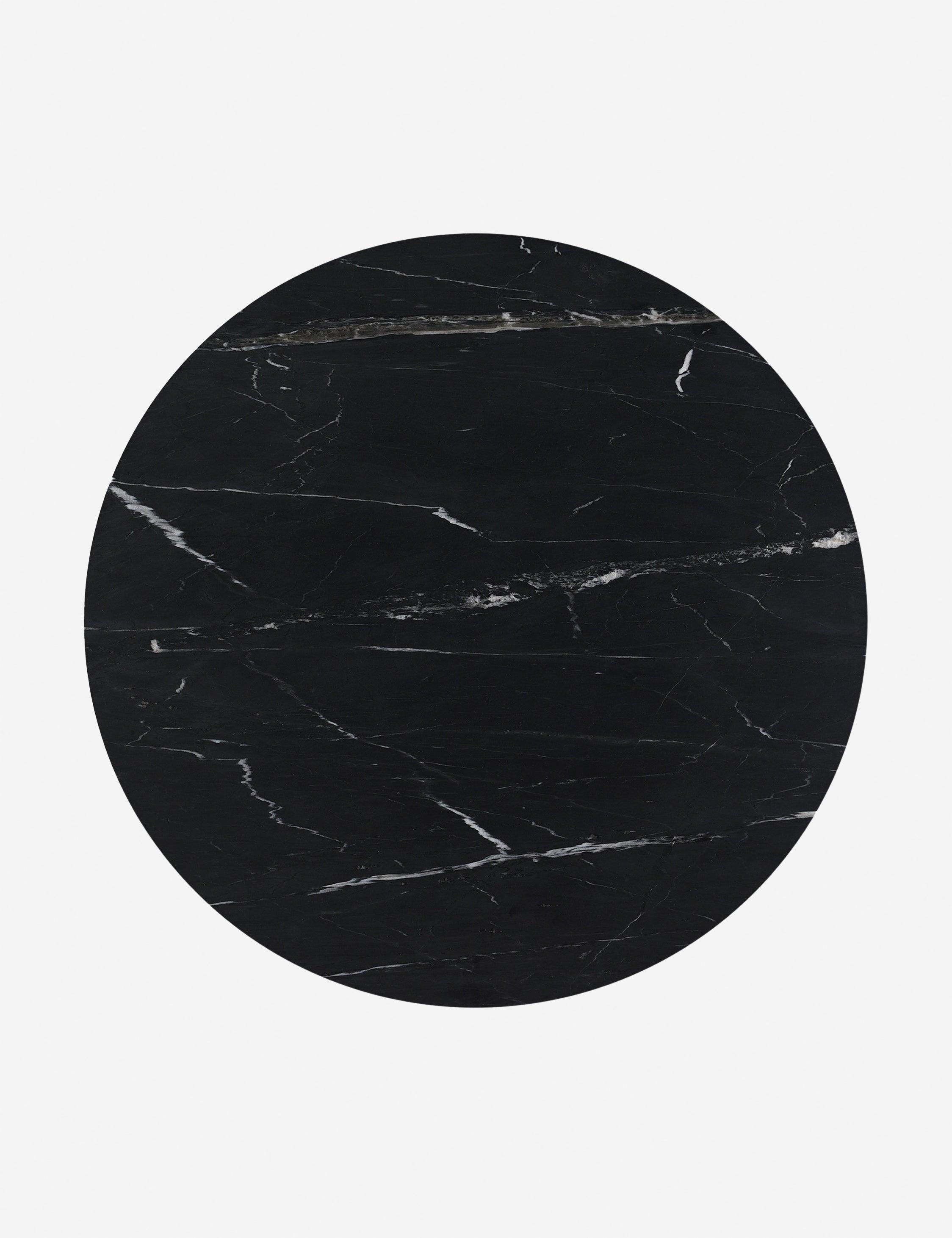 Tiago Round Dining Table - Black Marble