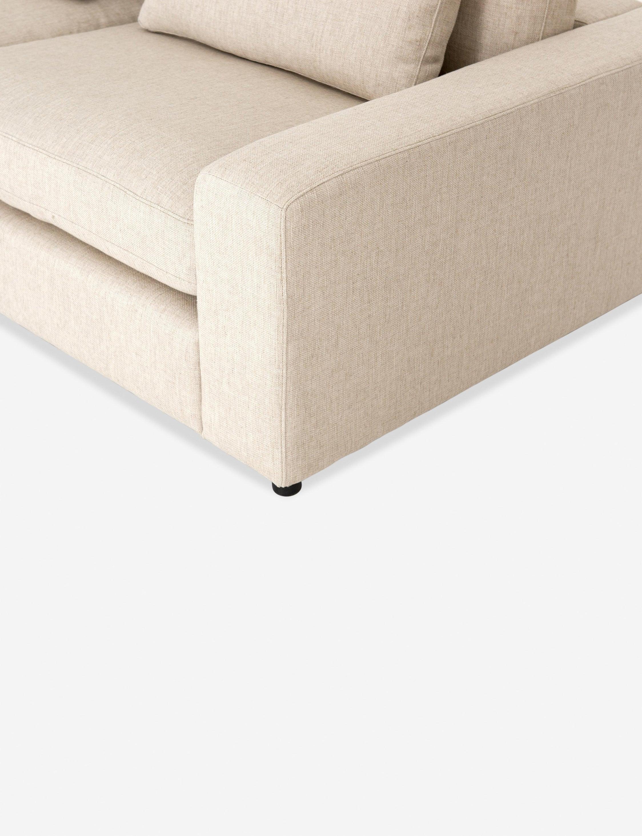 Cresswell Corner Sectional Sofa - Off White / 4-Piece / Right-Facing with Ottoman