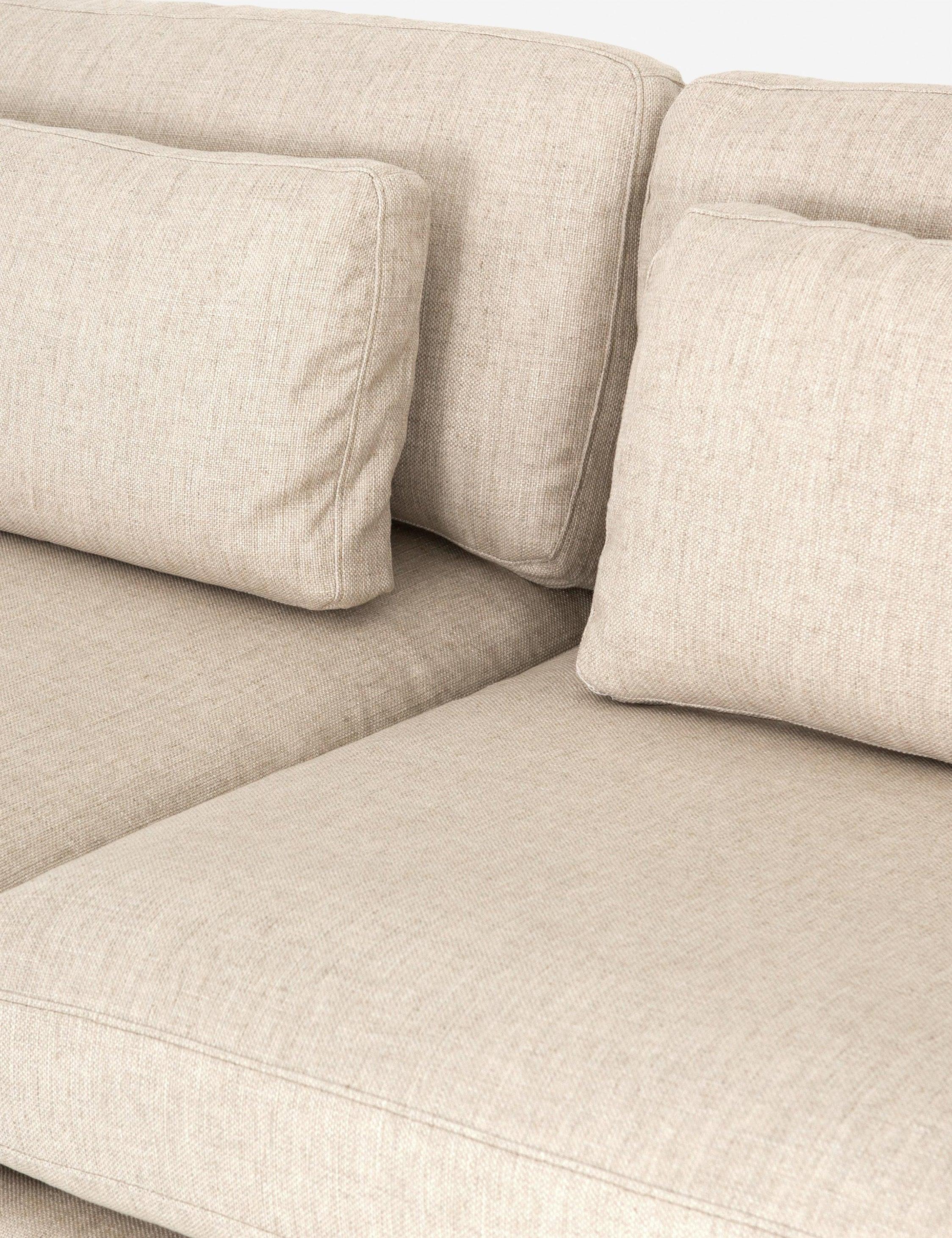 Cresswell Corner Sectional Sofa - Off White / 4-Piece / Right-Facing with Ottoman