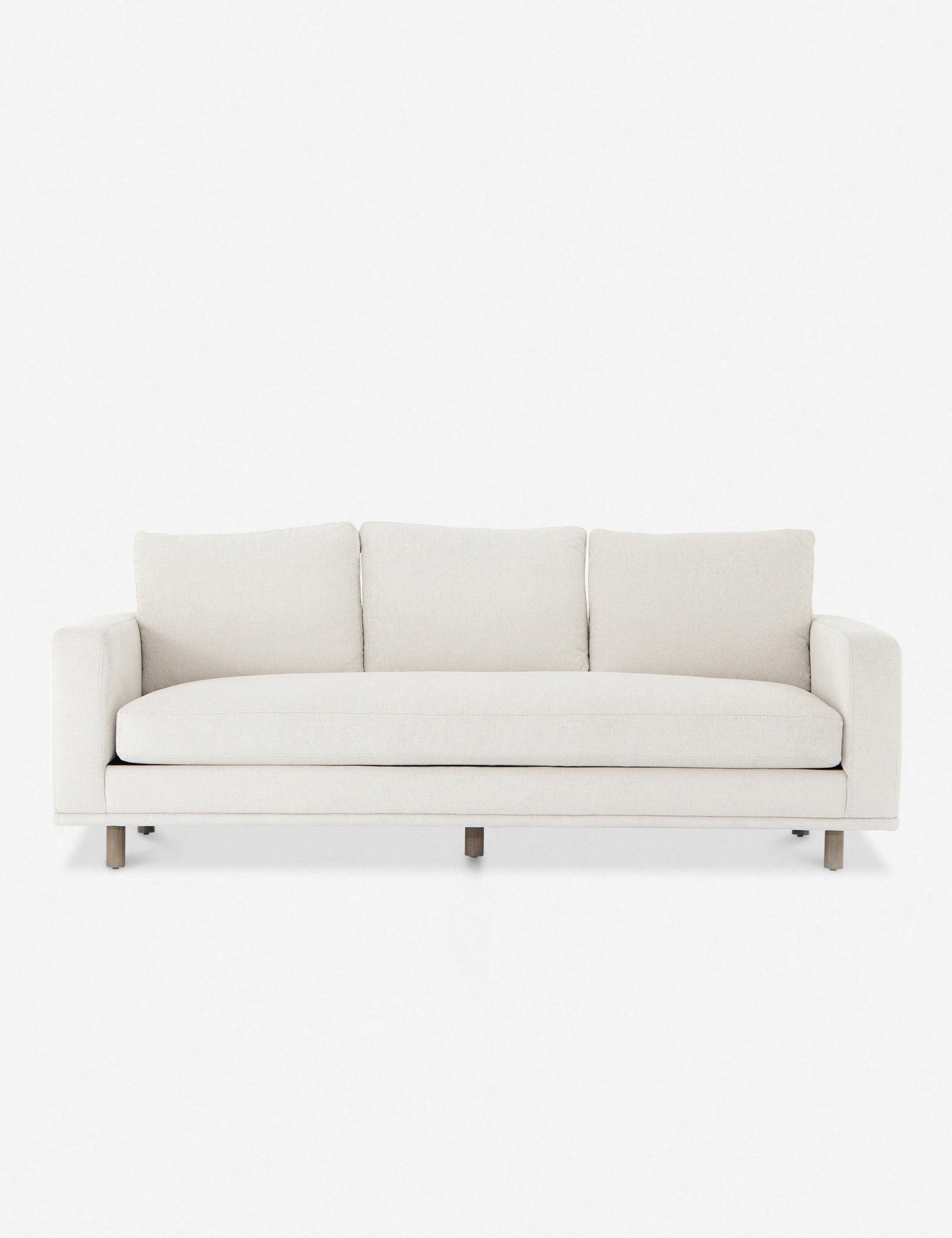 Centrale Bonnell Ivory 85" Modern Stationary Sofa with Track Arms