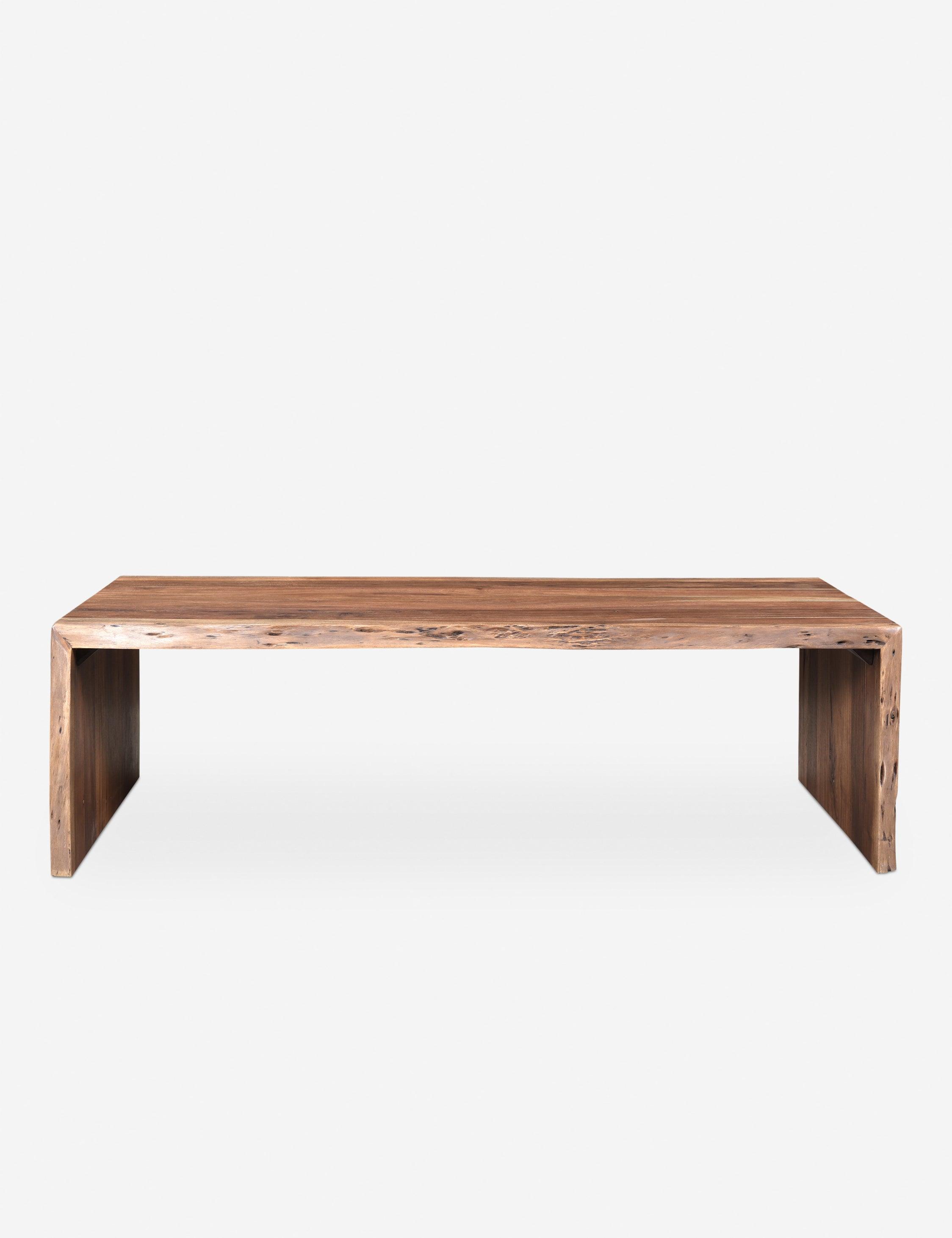 Haworth Minimalist Solid Wood Waterfall Coffee Table - Brown