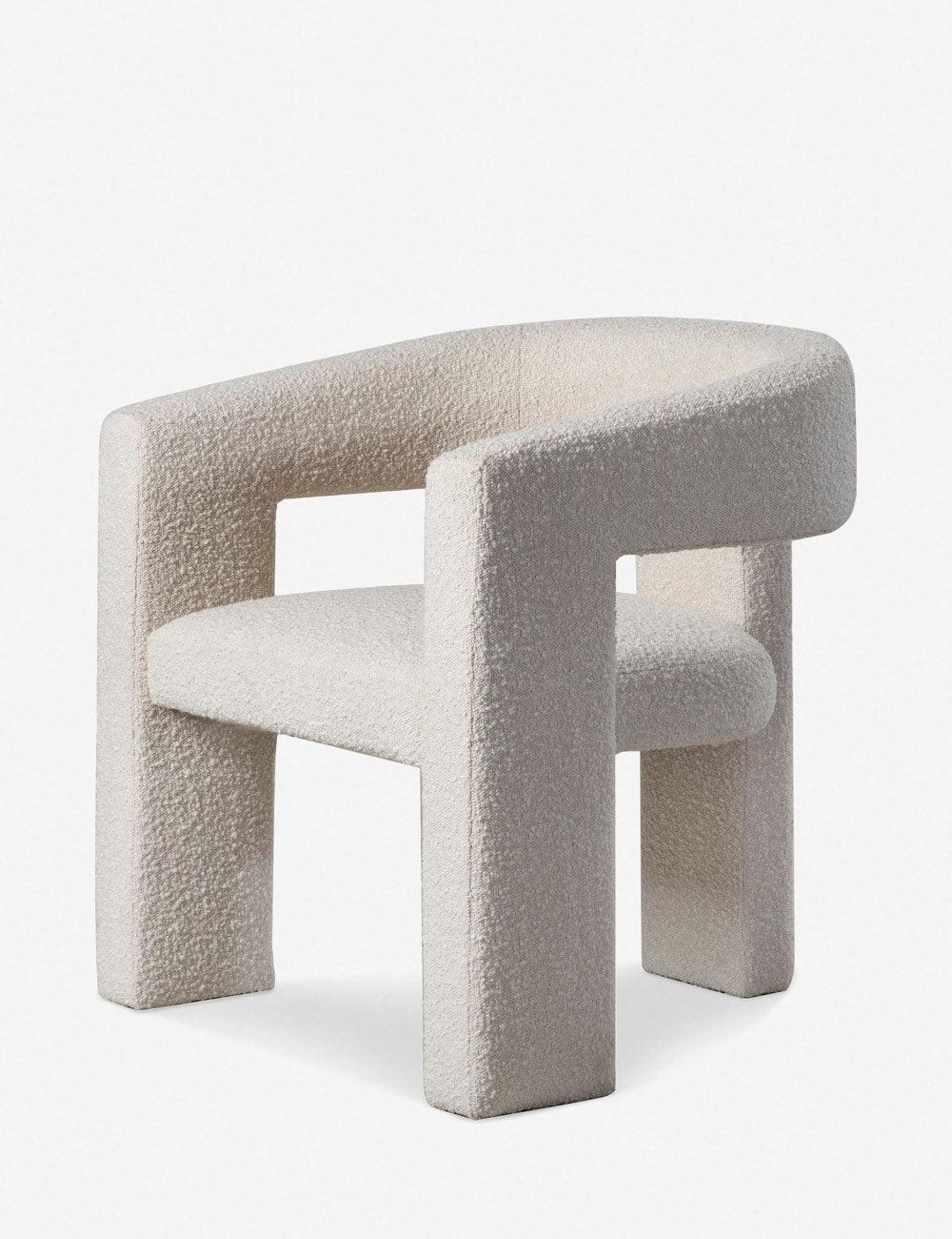 Elo Modern White Barrel Accent Chair with Sculptural Frame