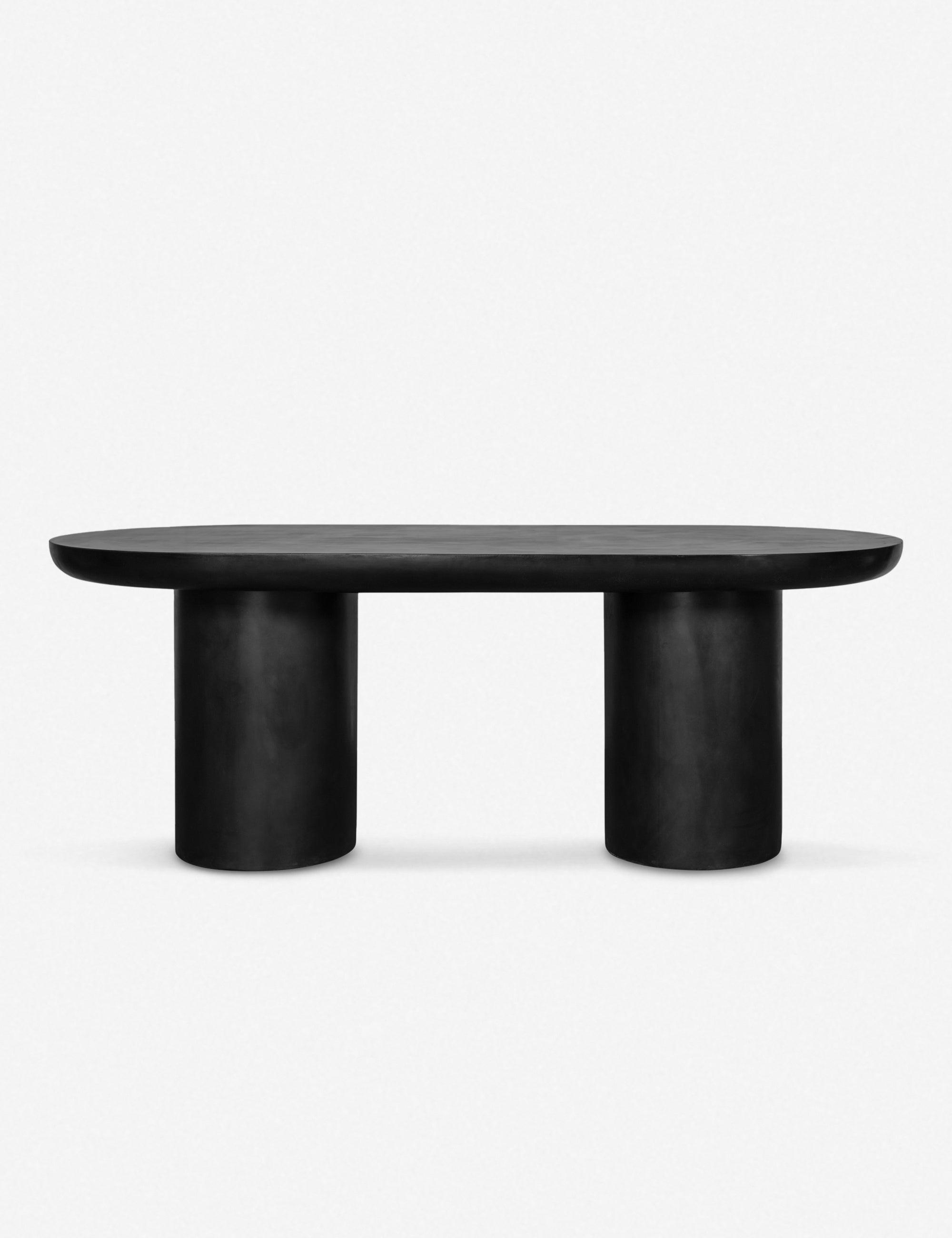 Rocca Black Fiber-Reinforced Concrete 6-Seater Oval Dining Table