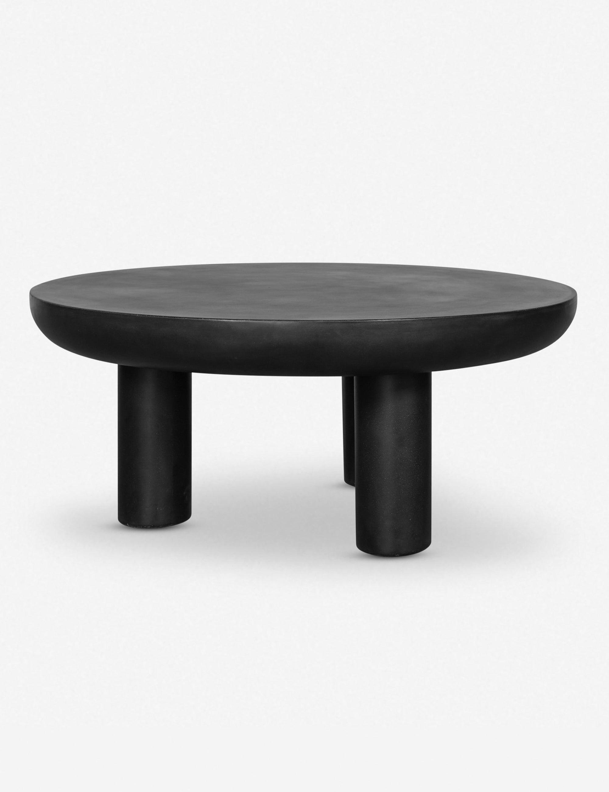 Rocca Round Black Concrete Outdoor Coffee Table