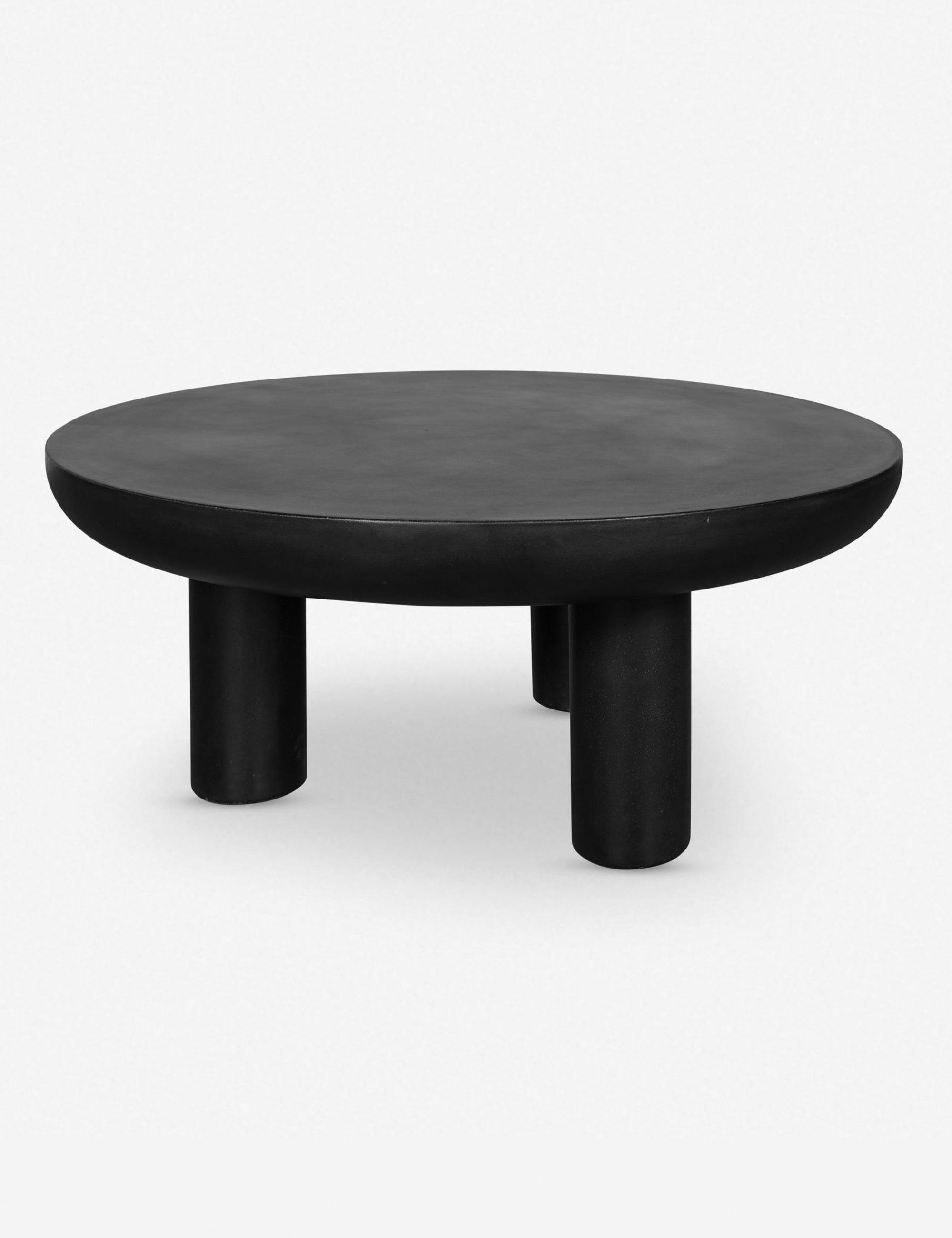 Rocca Round Black Concrete Outdoor Coffee Table