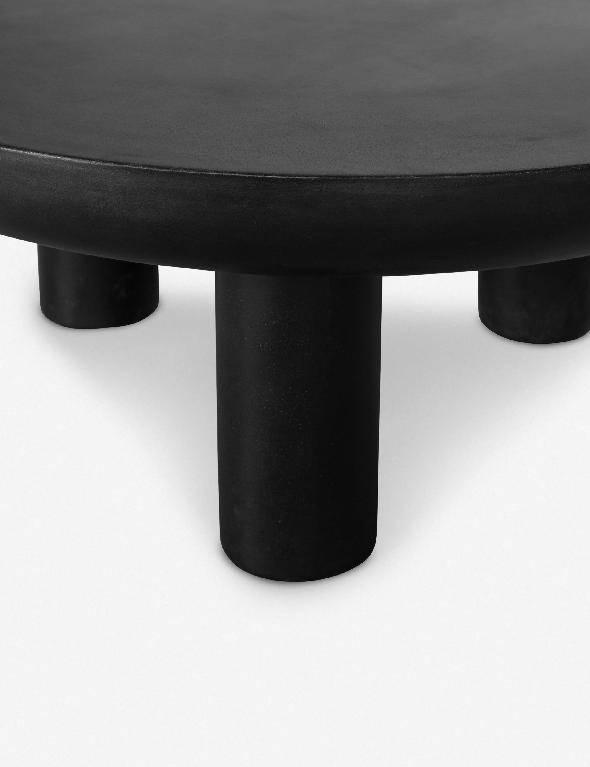 Rocca Round Black Concrete Outdoor Coffee Table