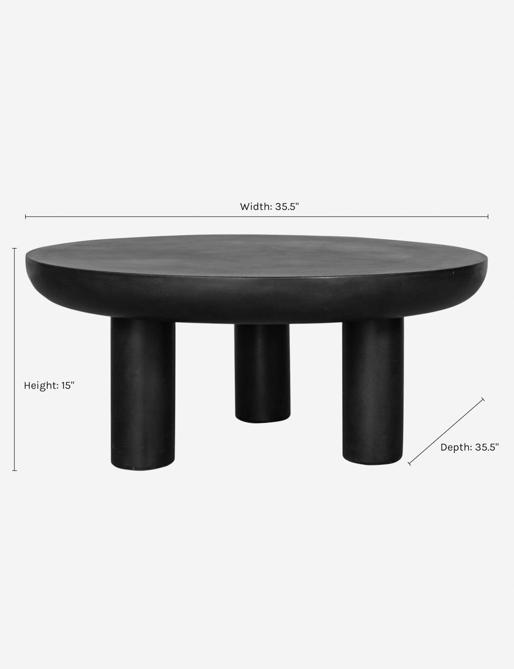 Rocca Round Black Concrete Outdoor Coffee Table