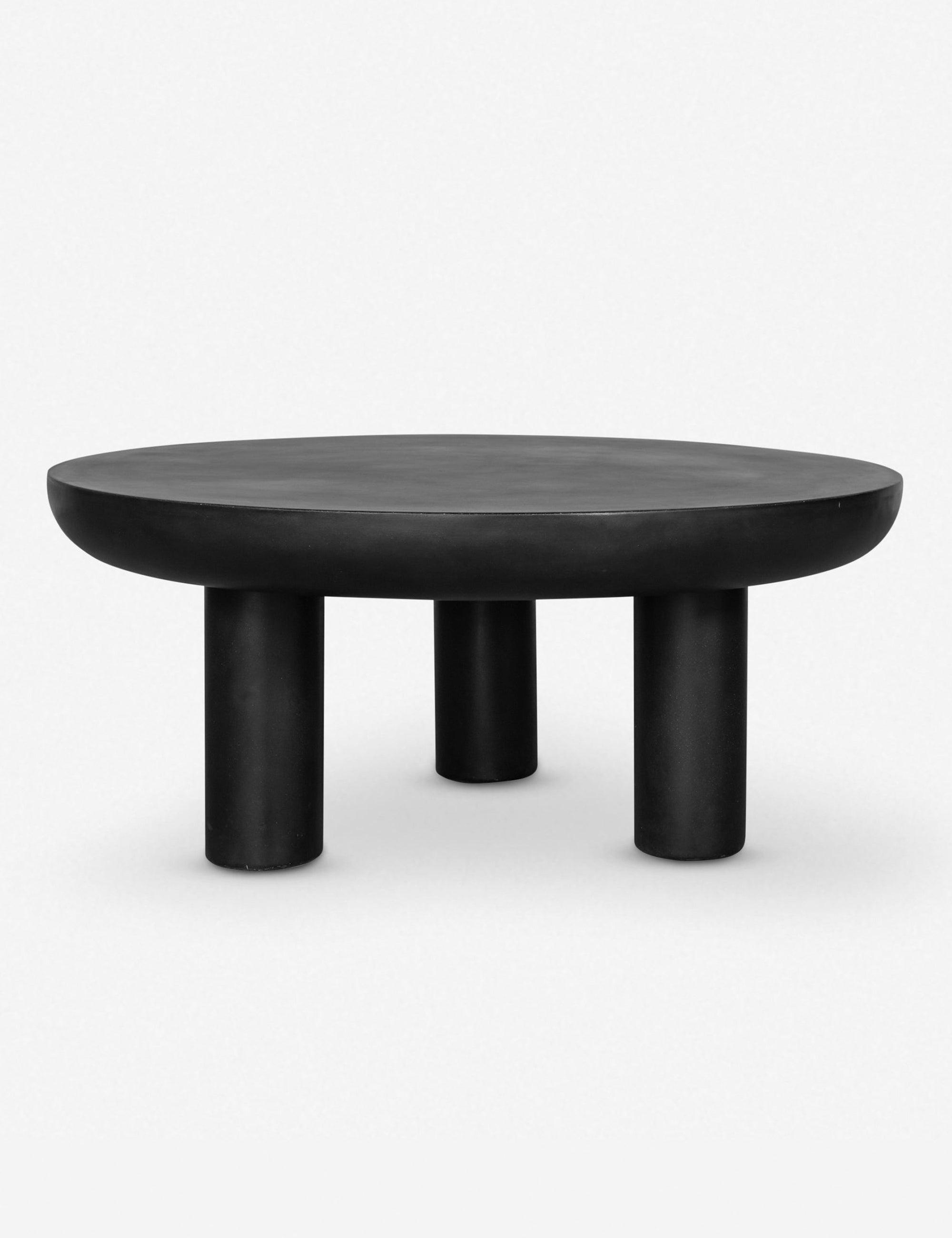 Rocca Round Black Concrete Outdoor Coffee Table