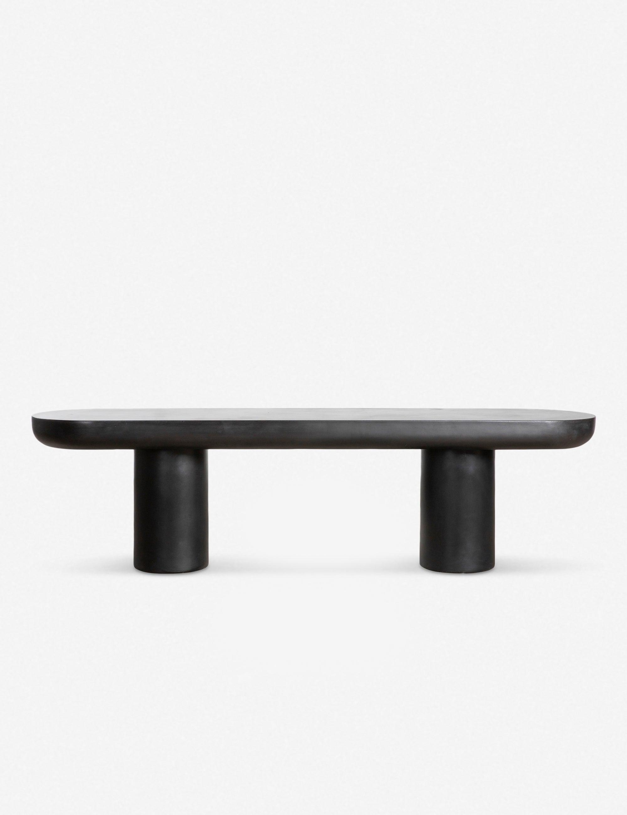 Rocca 68'' Black Cement and Metal Contemporary Bench