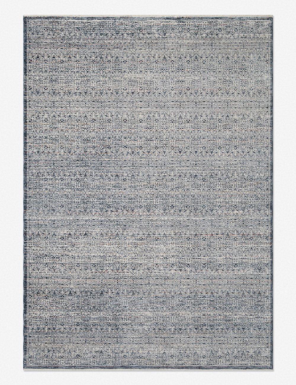 Zuma Rug by Amber Lewis x Loloi - Denim and Ivory / 5'3" Round