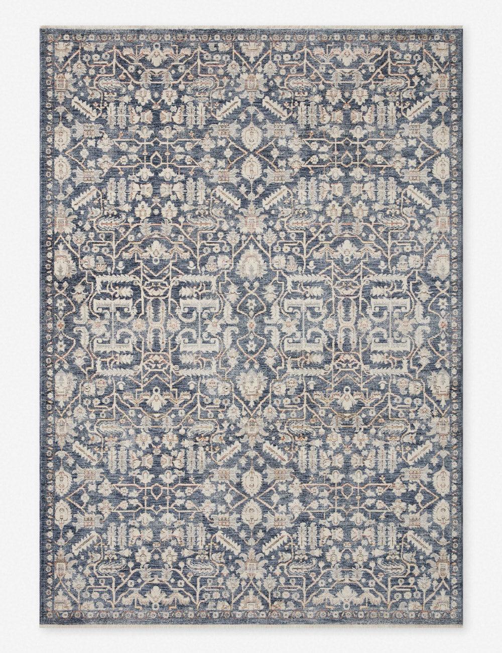 Zuma Rug by Amber Lewis x Loloi - Blue and Ivory / 3' Round