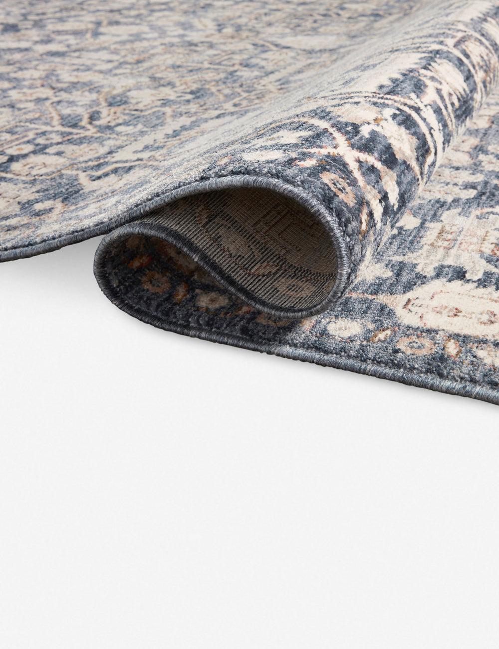 Zuma Rug by Amber Lewis x Loloi - Blue and Ivory / 3' Round