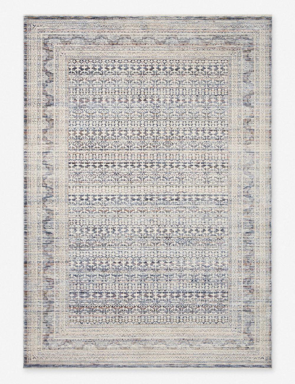 Ivory Rectangular Easy-Care Synthetic Rug 36" x 24"