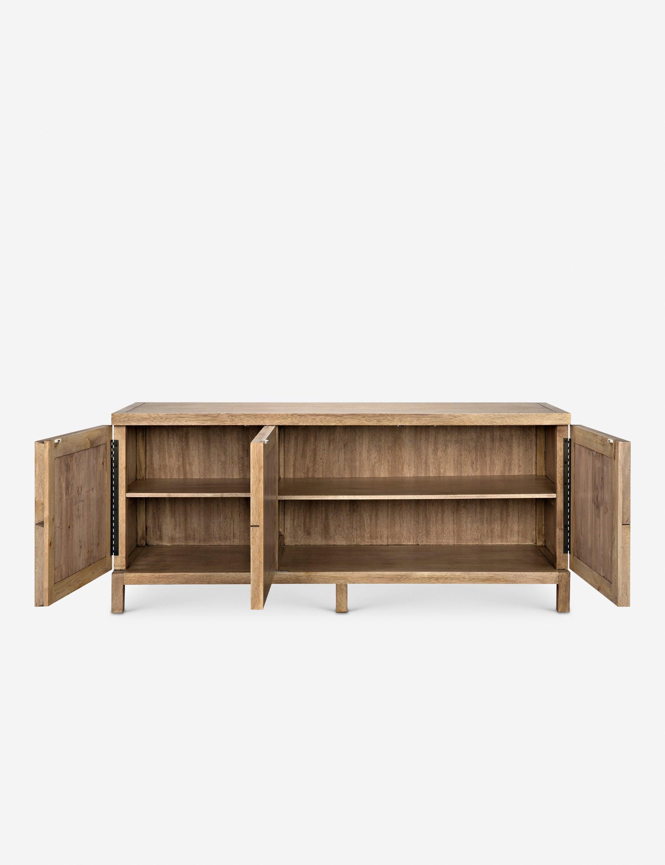 Quadrant Concave Diamond 76'' Washed Walnut Sideboard