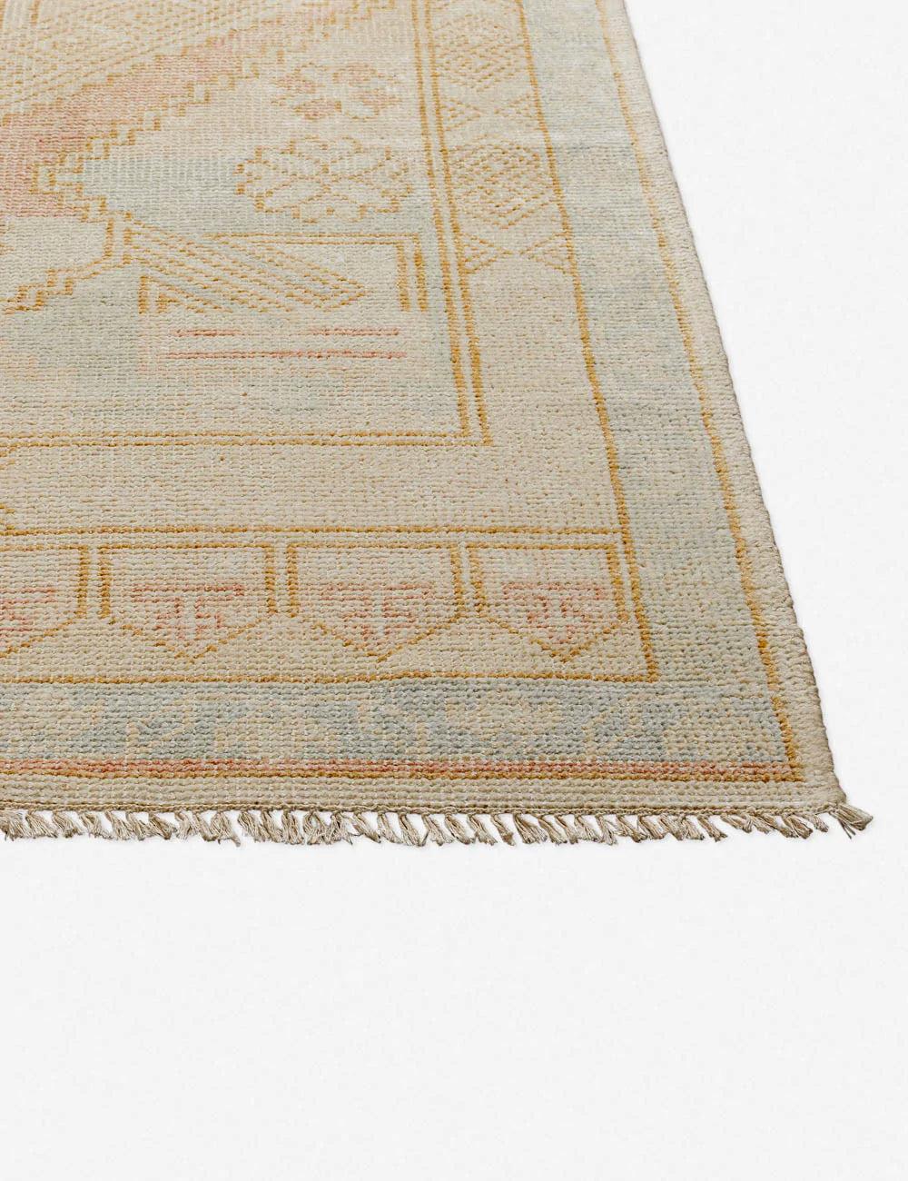 Serene Blue Medallion 4' x 6' Hand-Knotted Wool-Blend Rug