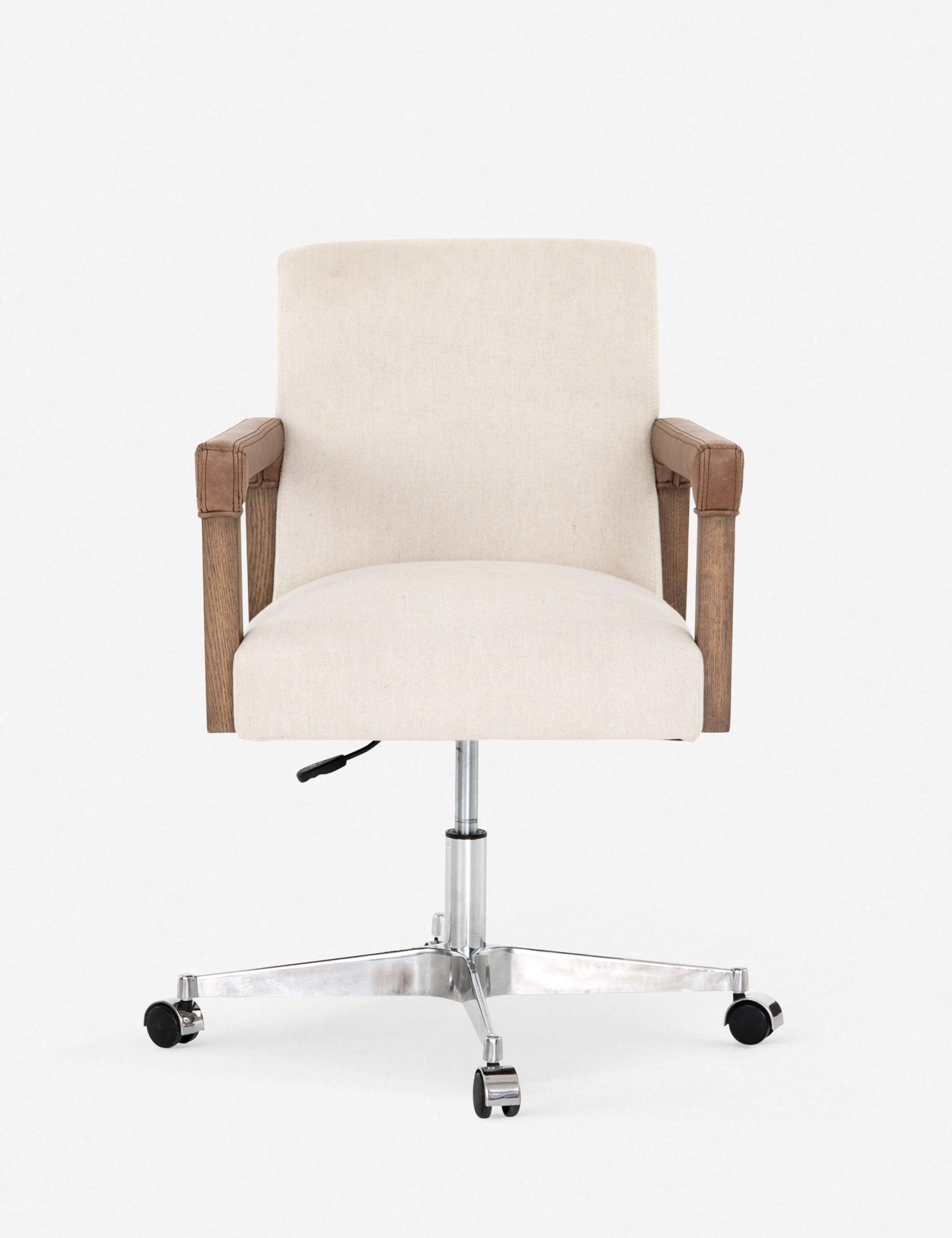 Harbor Natural Cream Leather-Wrapped Conference Chair