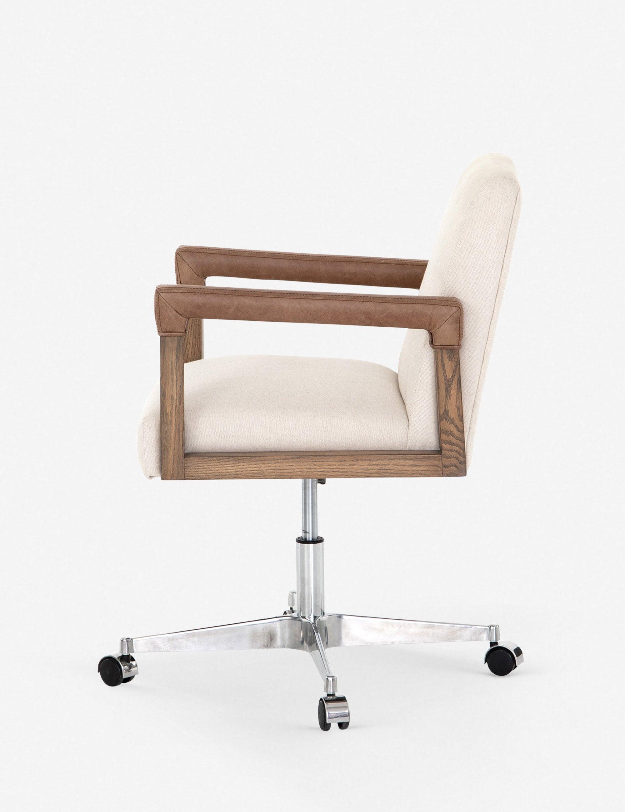 Harbor Natural Cream Leather-Wrapped Conference Chair