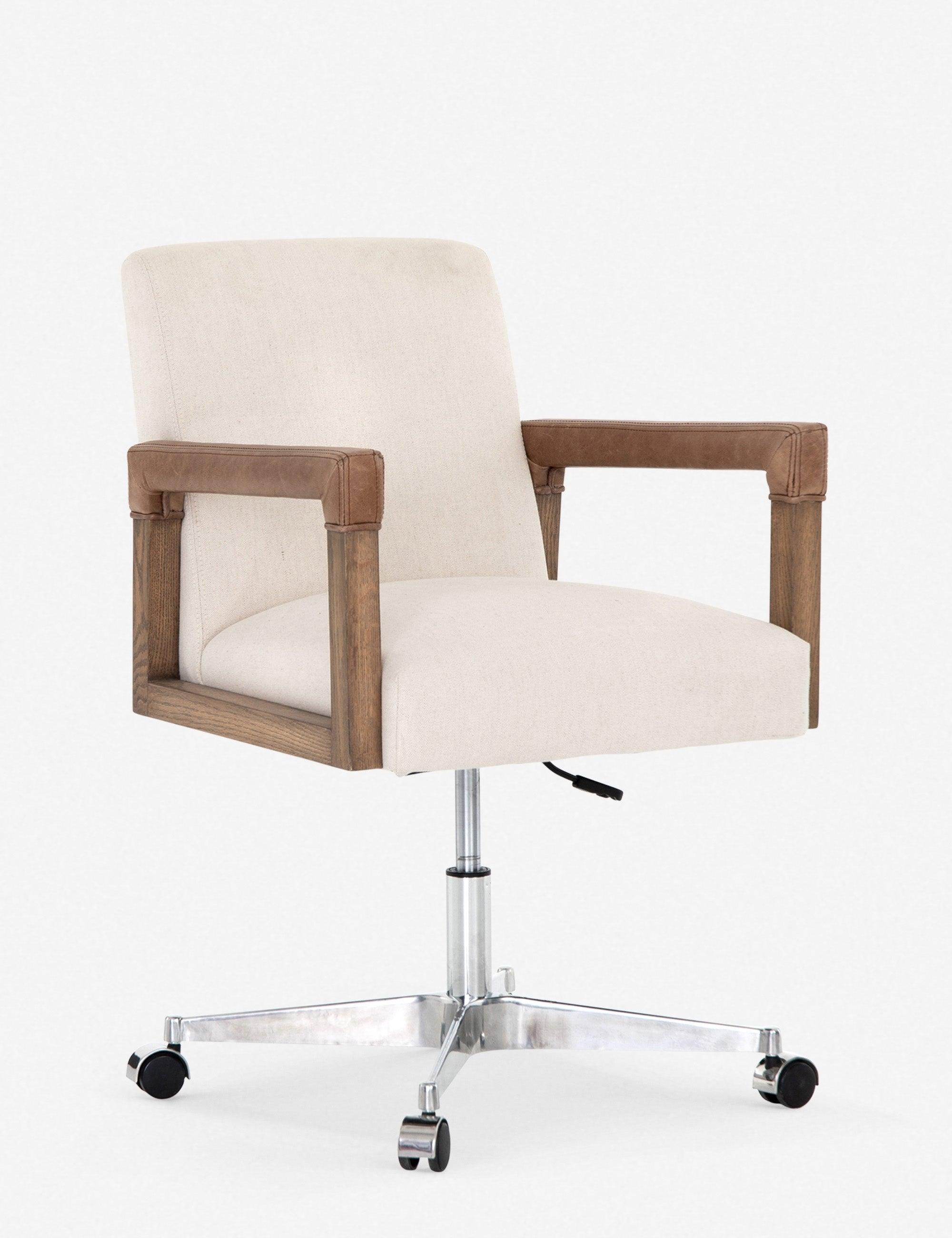 Harbor Natural Cream Leather-Wrapped Conference Chair