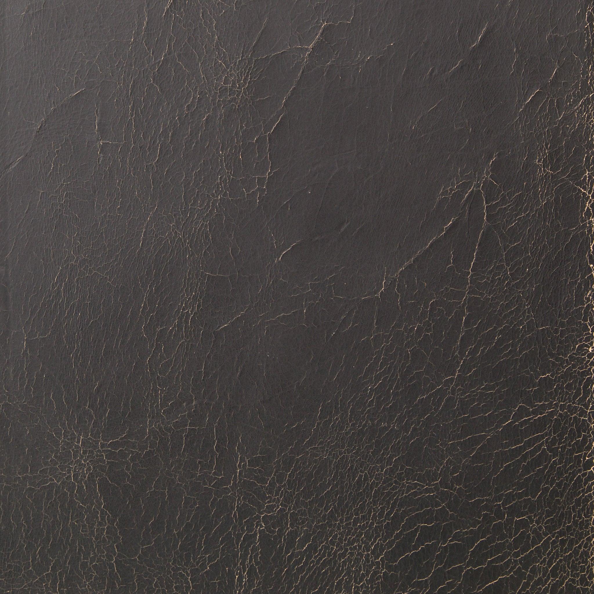 Afia Leather Sofa, Distressed Black