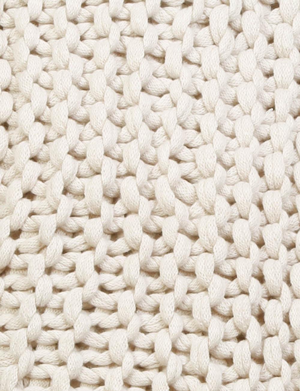 Finn Extra Chunky Knit Organic Cotton Throw - Antique White