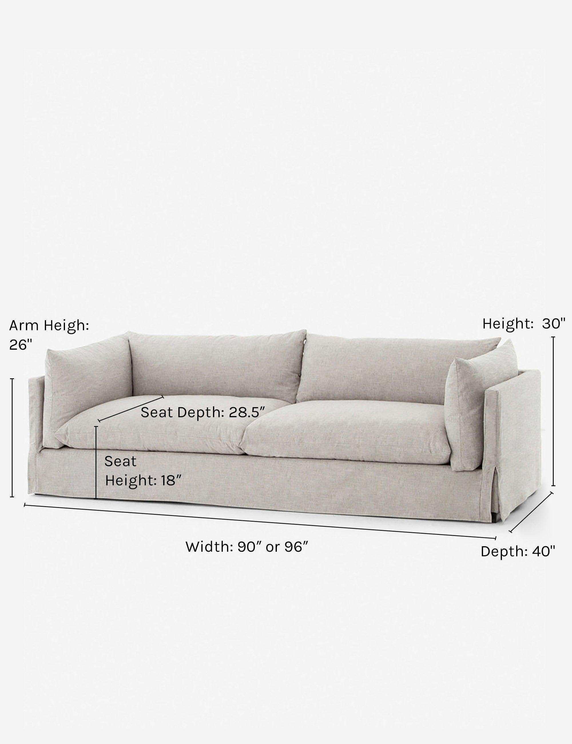 Arlen Slipcover Sofa - Light Gray / 90"W
