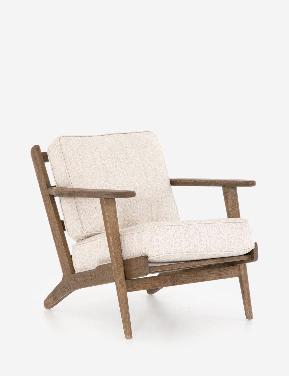 Austin Solid Oak Frame Plush Cushion Accent Chair - Avant Natural