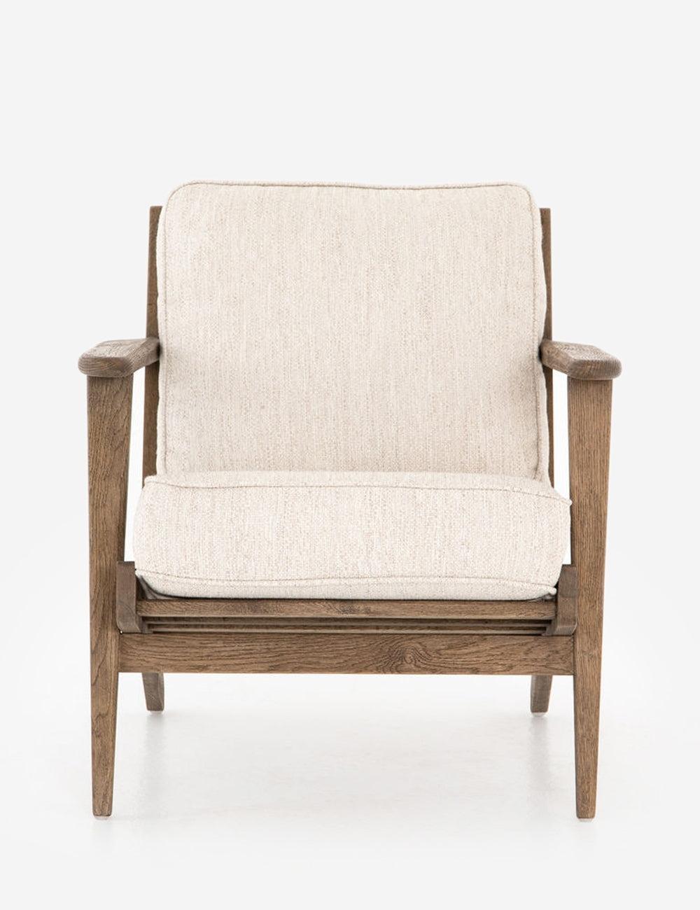 Austin Solid Oak Frame Plush Cushion Accent Chair - Avant Natural