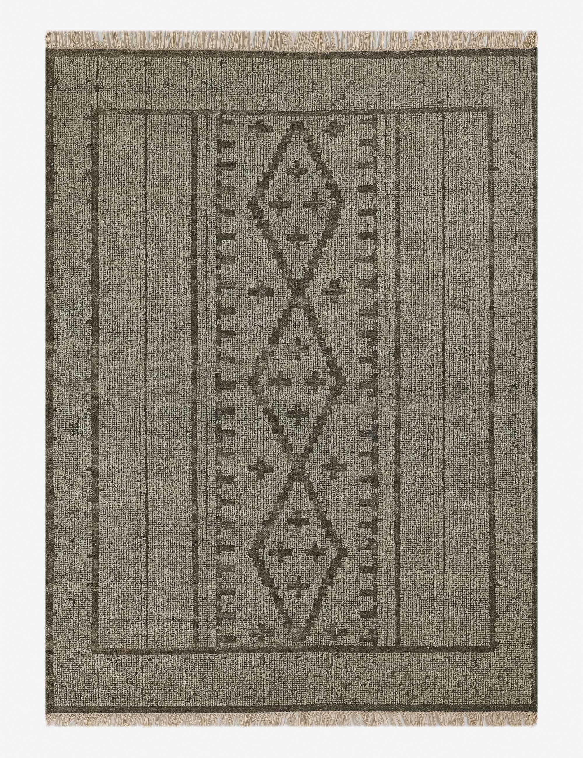 Bristol Geometric Handwoven Wool Rug - 3'6" x 5'6" in Natural