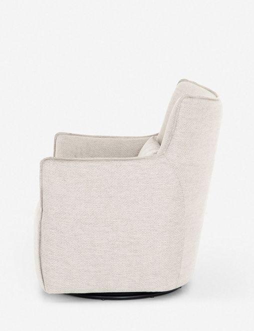 Noble Platinum Barrel Swivel Armchair with Lumbar Pillow