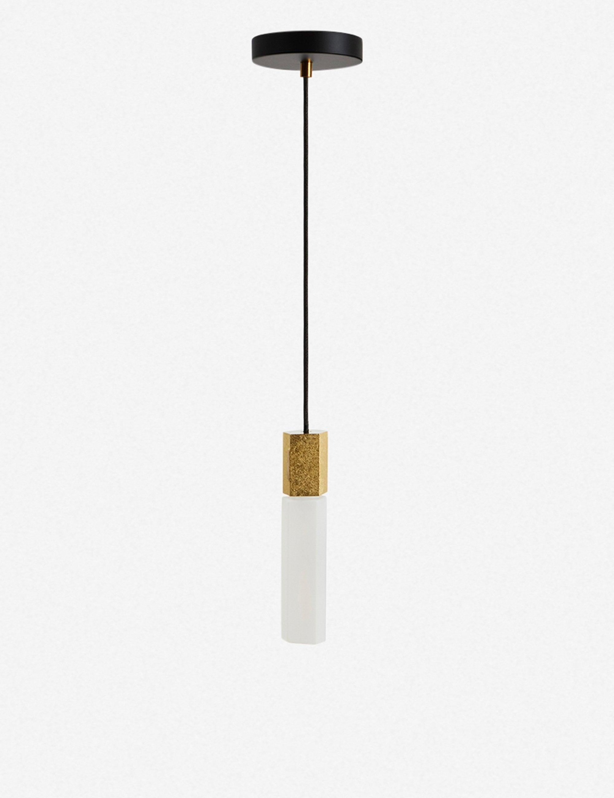 HexaLuxe Mini Brass & Frosted Glass LED Pendant Light