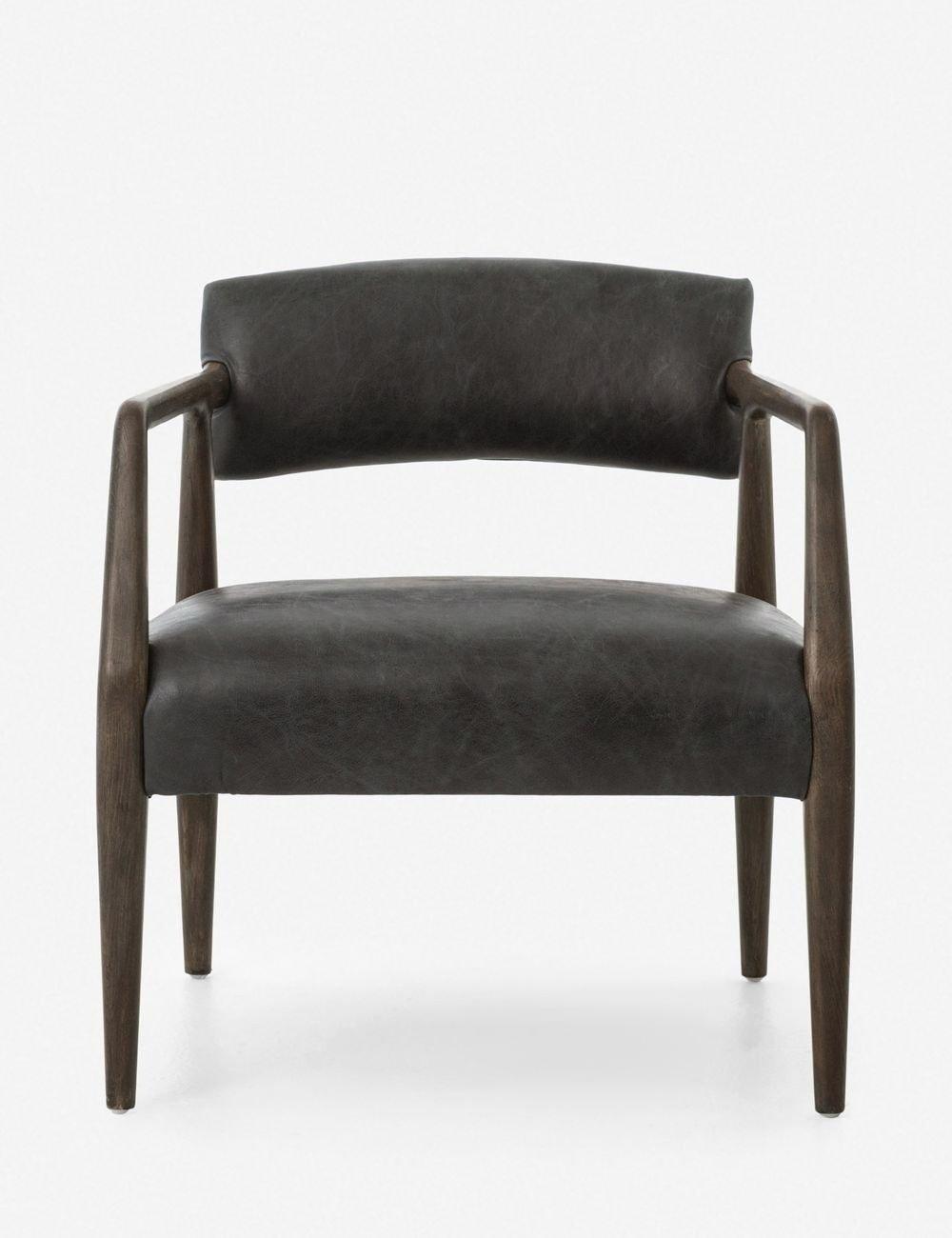 Larabee Accent Chair - Ebony Leather
