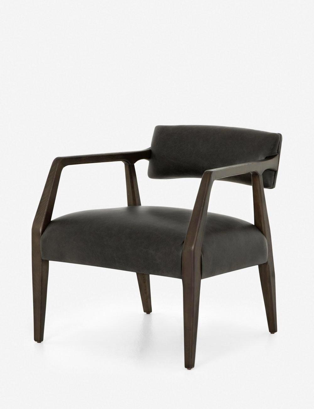Larabee Accent Chair - Ebony Leather